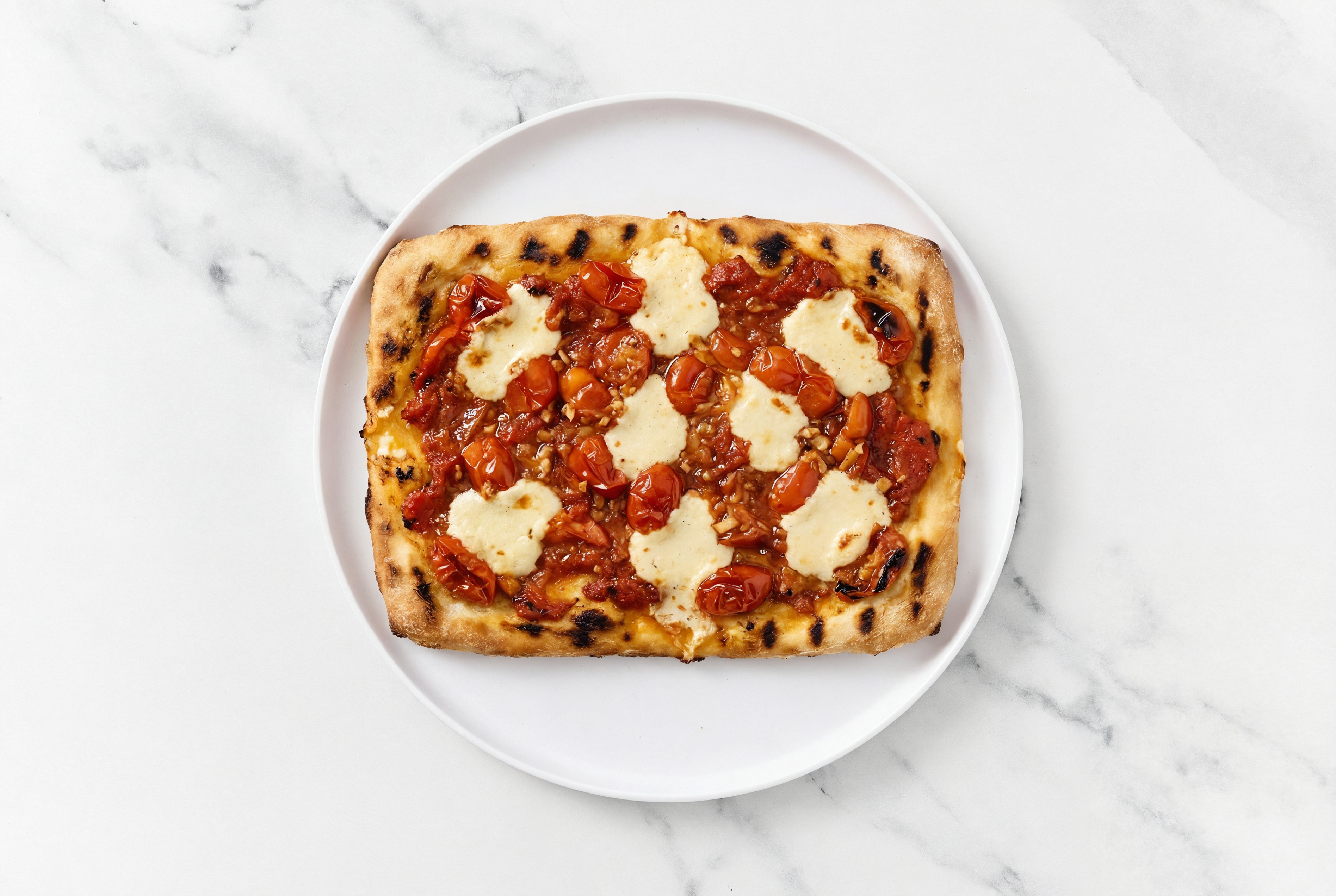 "Ricotta" + Garlicky Tomato Wood Grilled Pizza Crusts