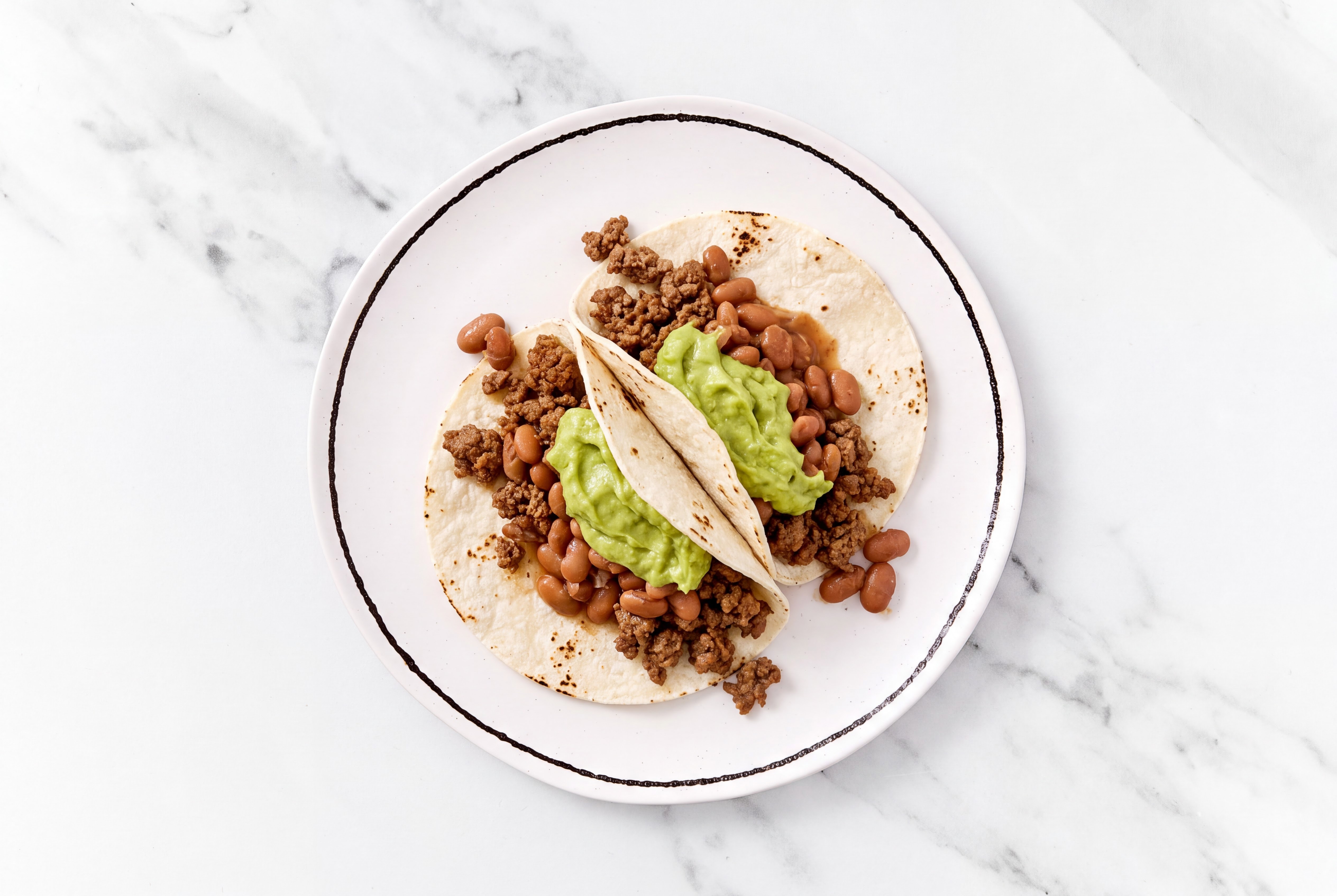 Hearty Ground 93/7 Lean Beef Tacos with Avocado & Pinto Beans