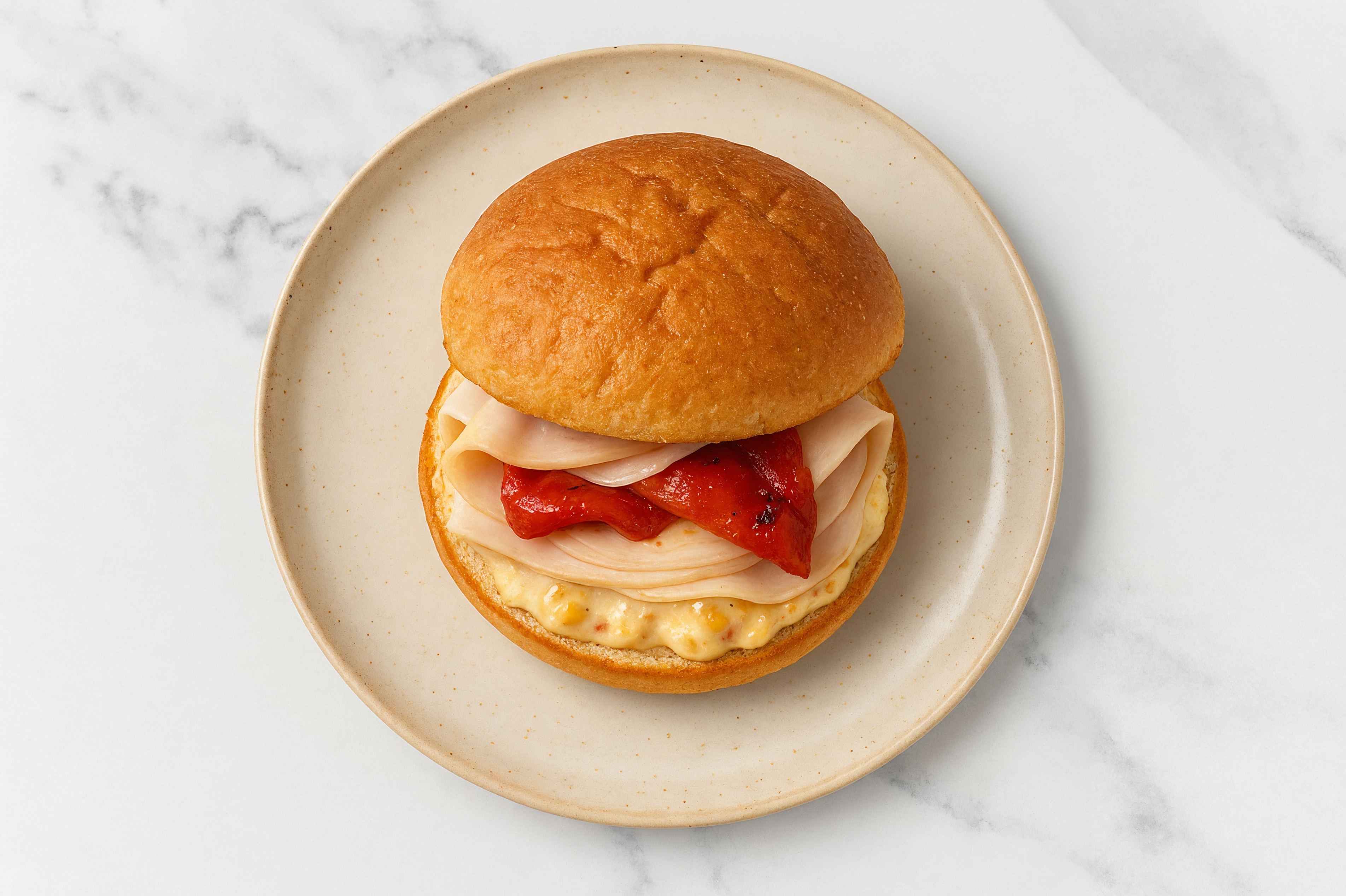 Street Corn Roasted Turkey Sandwich with Roasted Peppers on Gluten-Free Buns