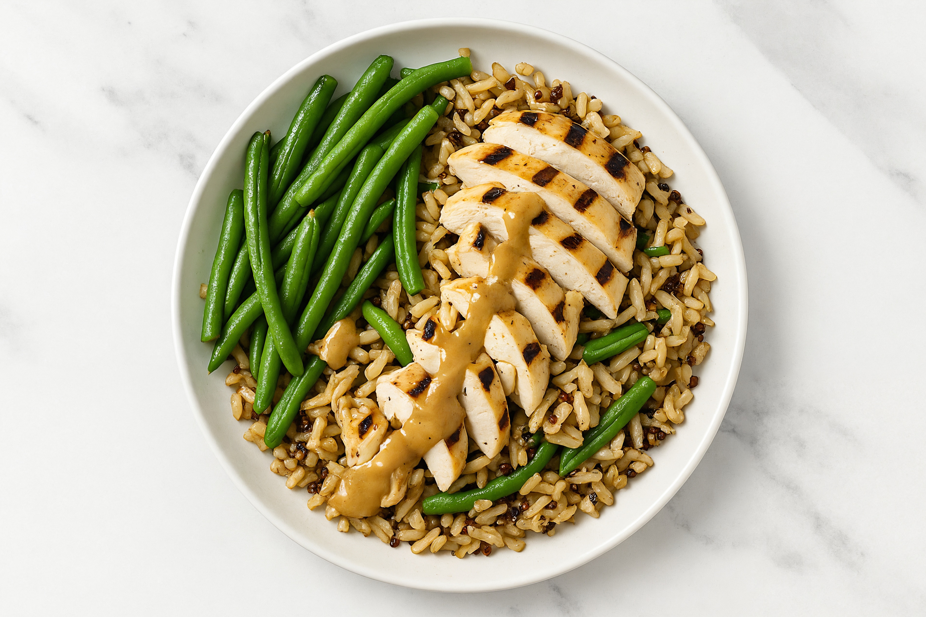 Peanutty Grilled Chicken + Organic Green Beans Bowl
