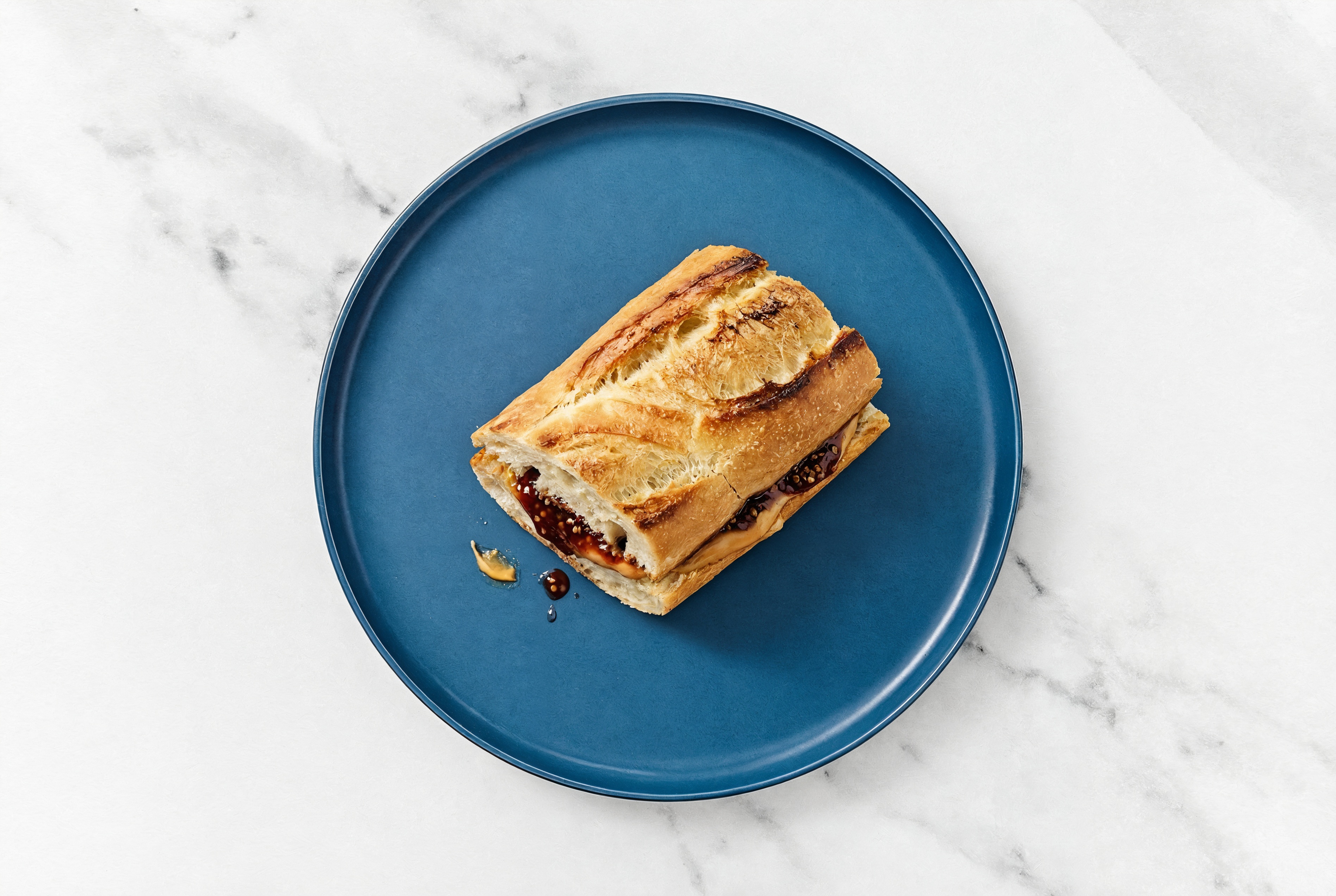 Peanut Butter + Strawberry Jam Baguette
