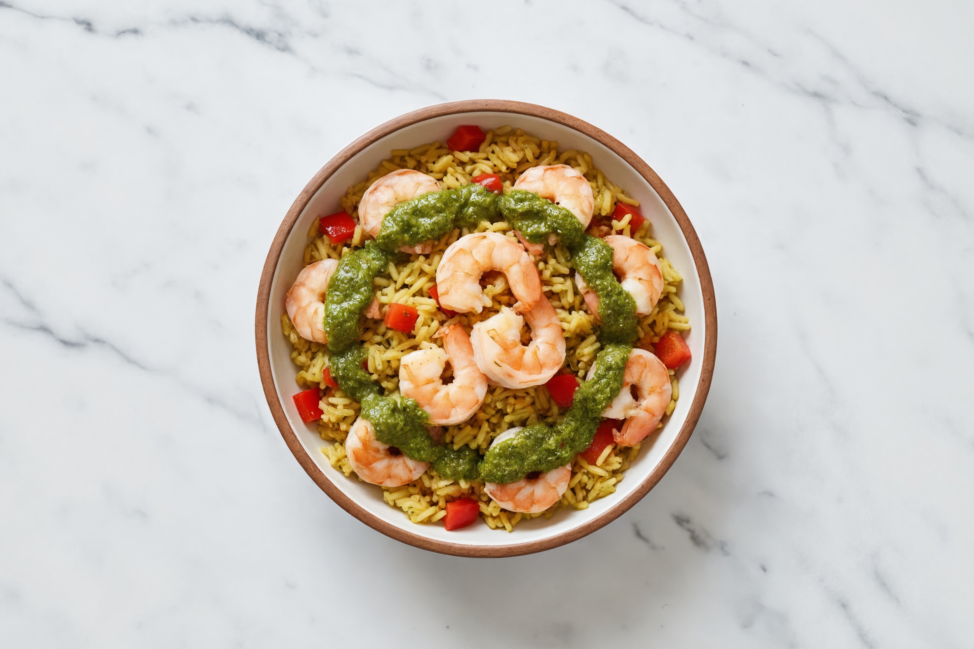Hearty Herby Jumbo Shrimp Fajita Seasoned Jasmine Rice Bowl