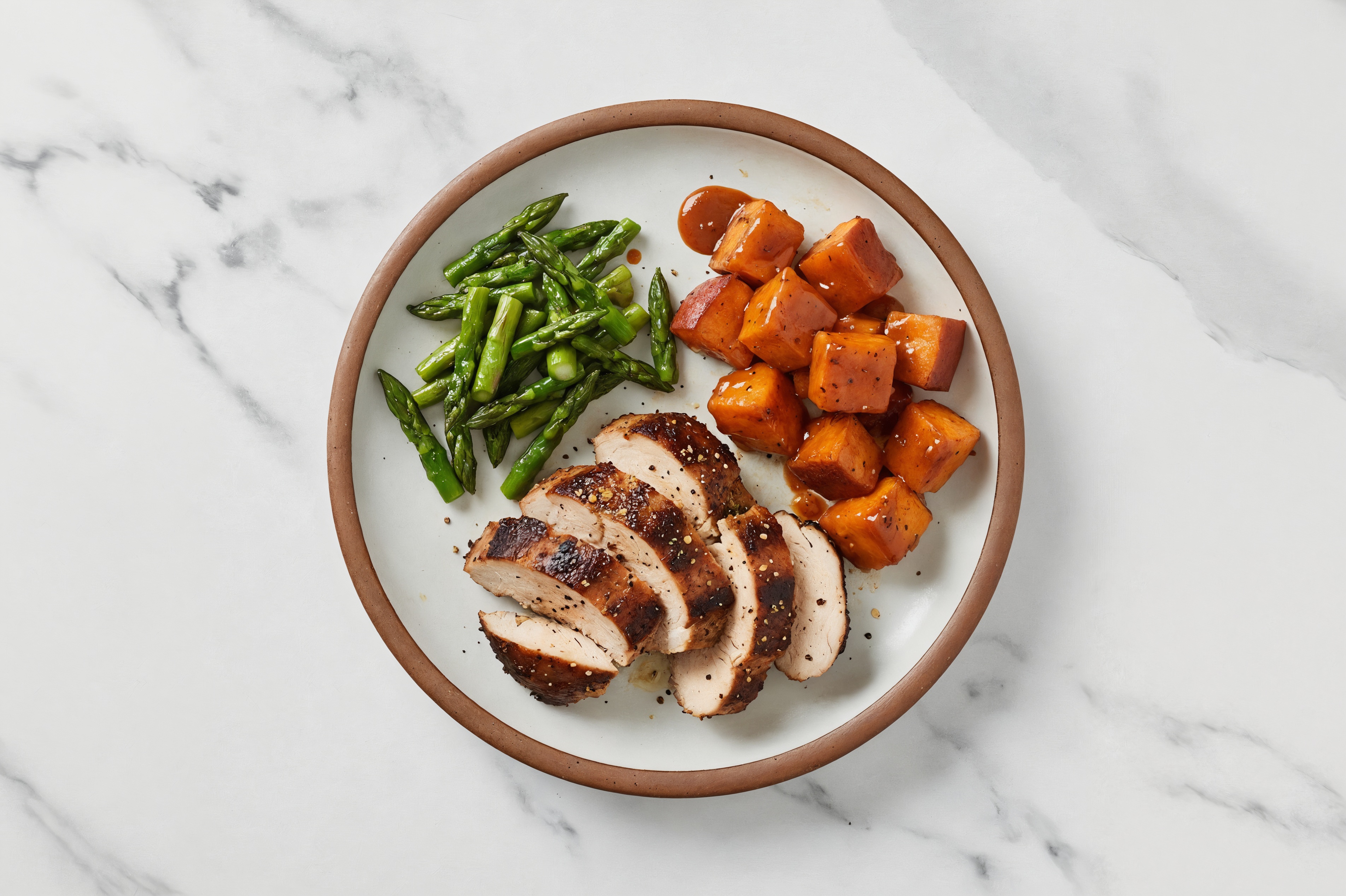 Garlic Pepper Turkey + Smoky Roasted Sweet Potatoes