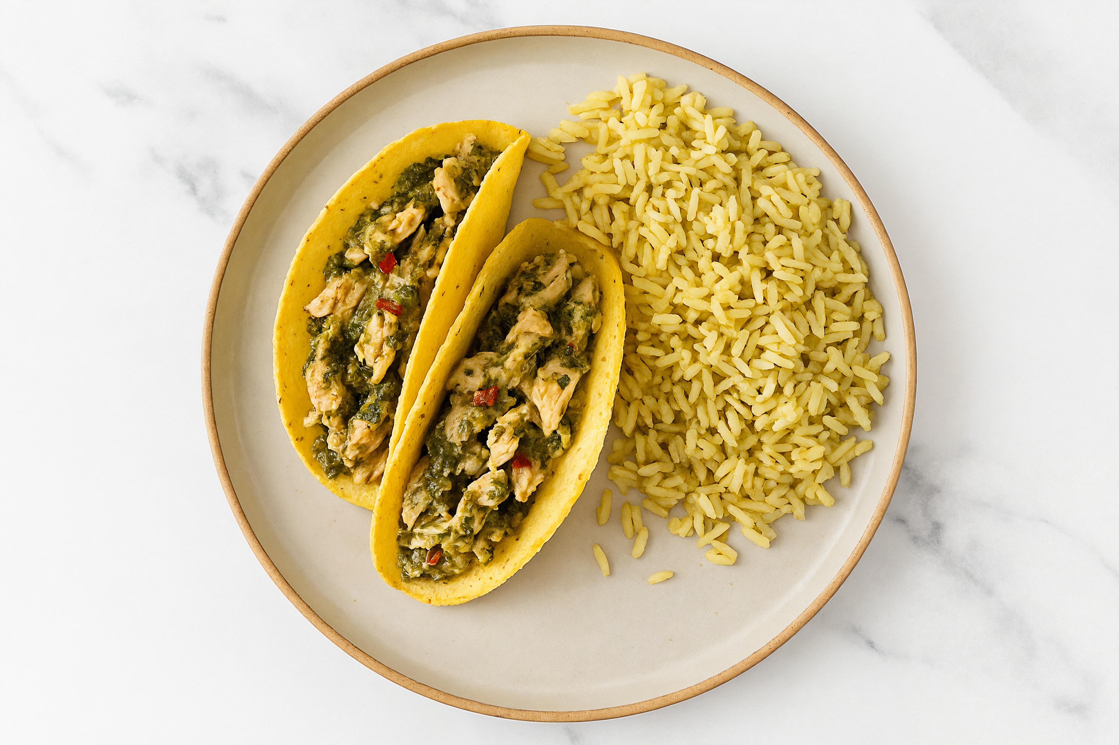 Herby Tangy Cilantro Chicken Tacos + Jasmine Rice
