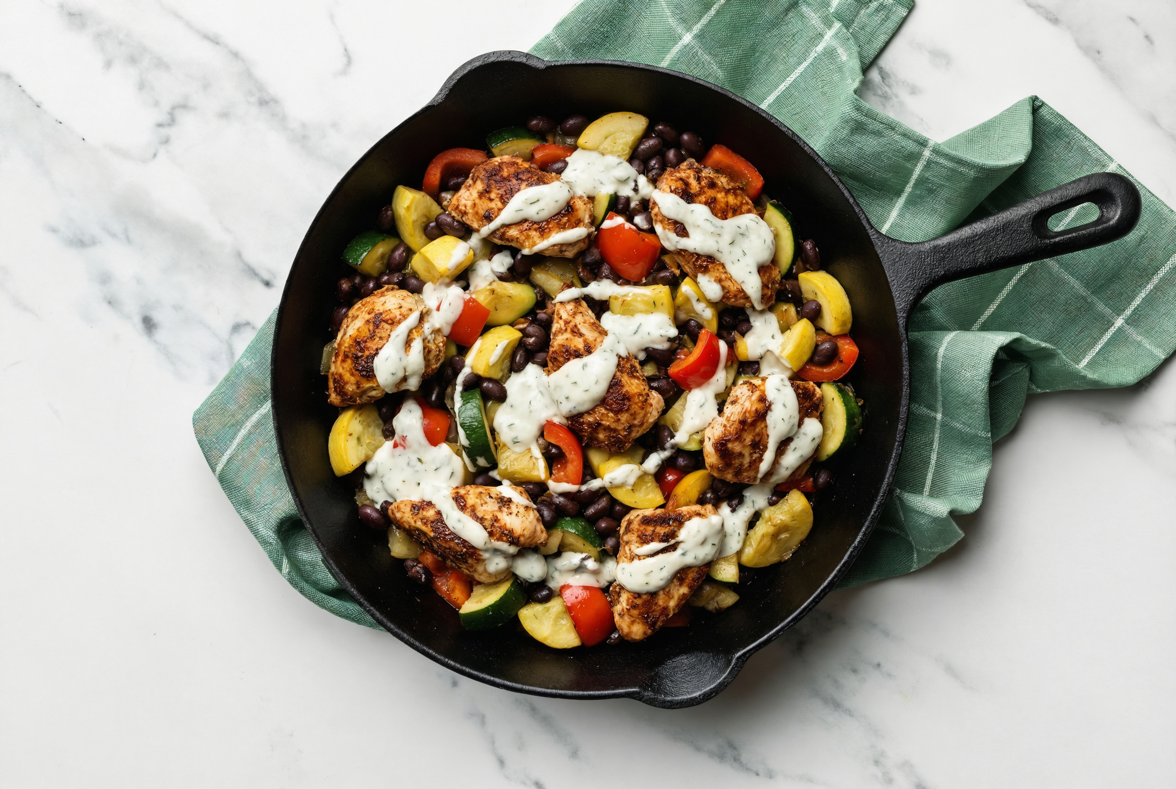 Chicken + Black Beans with Mixed Squash + Tzatziki
