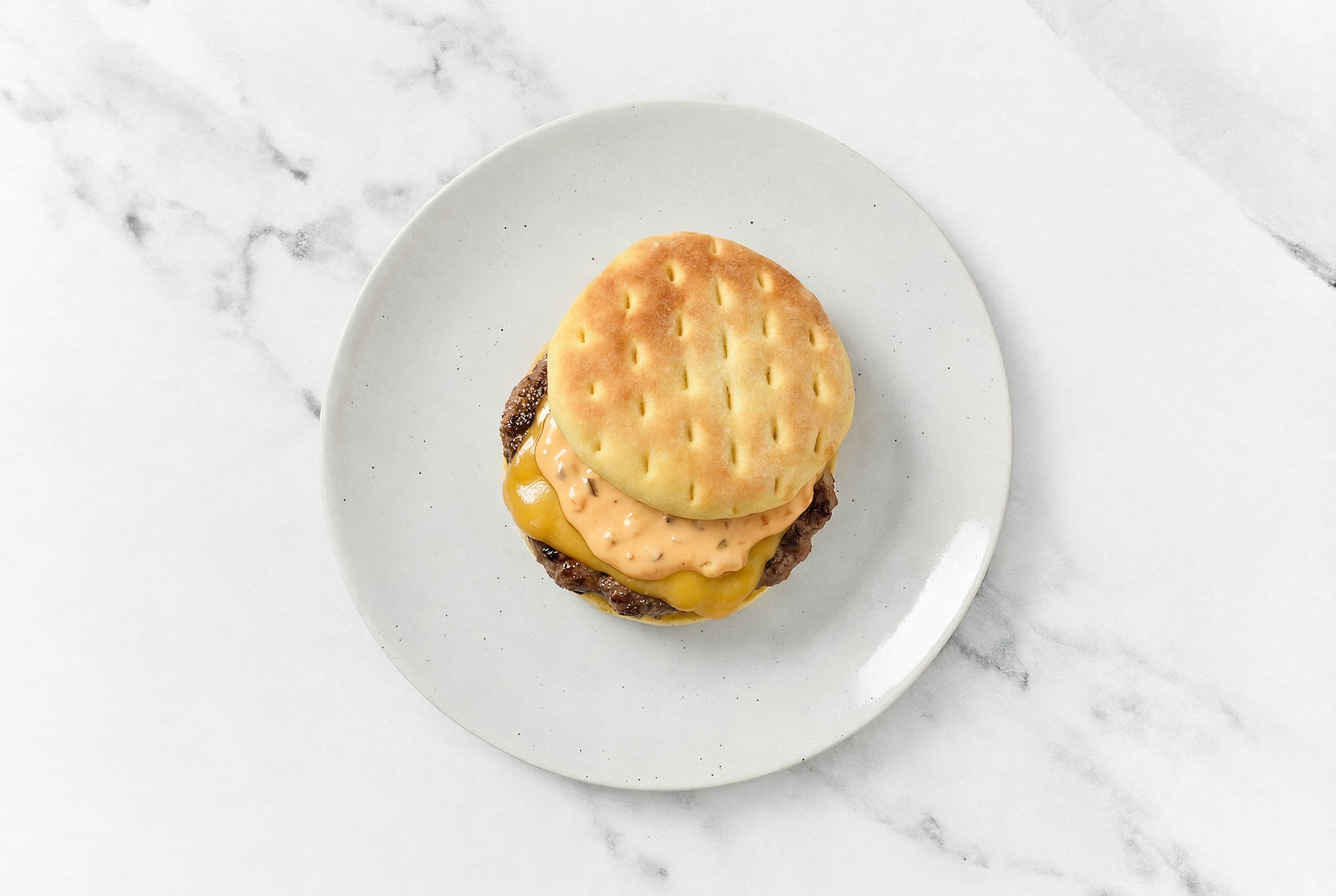 Herby Drive-Thru Style Classic Cheeseburger with Ground Beef Patties