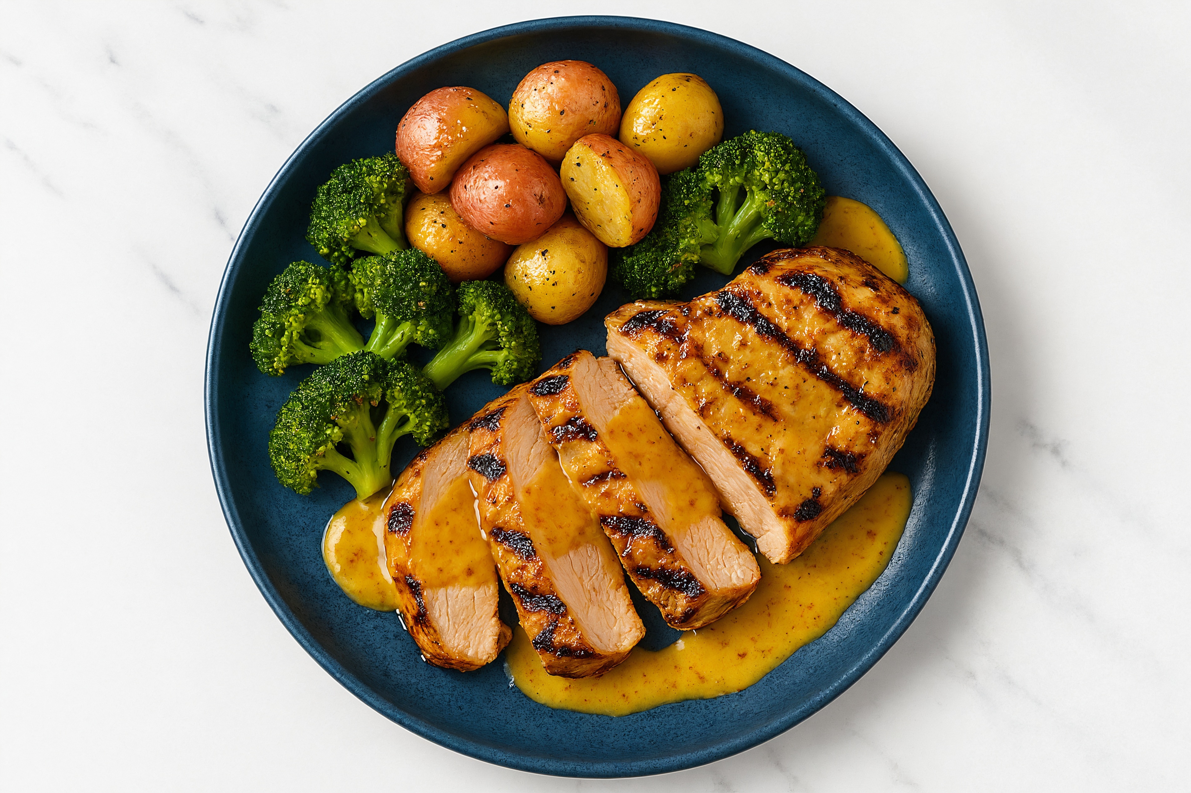 Honey Mustard Grilled Pork Tenderloin + Creamer Potatoes