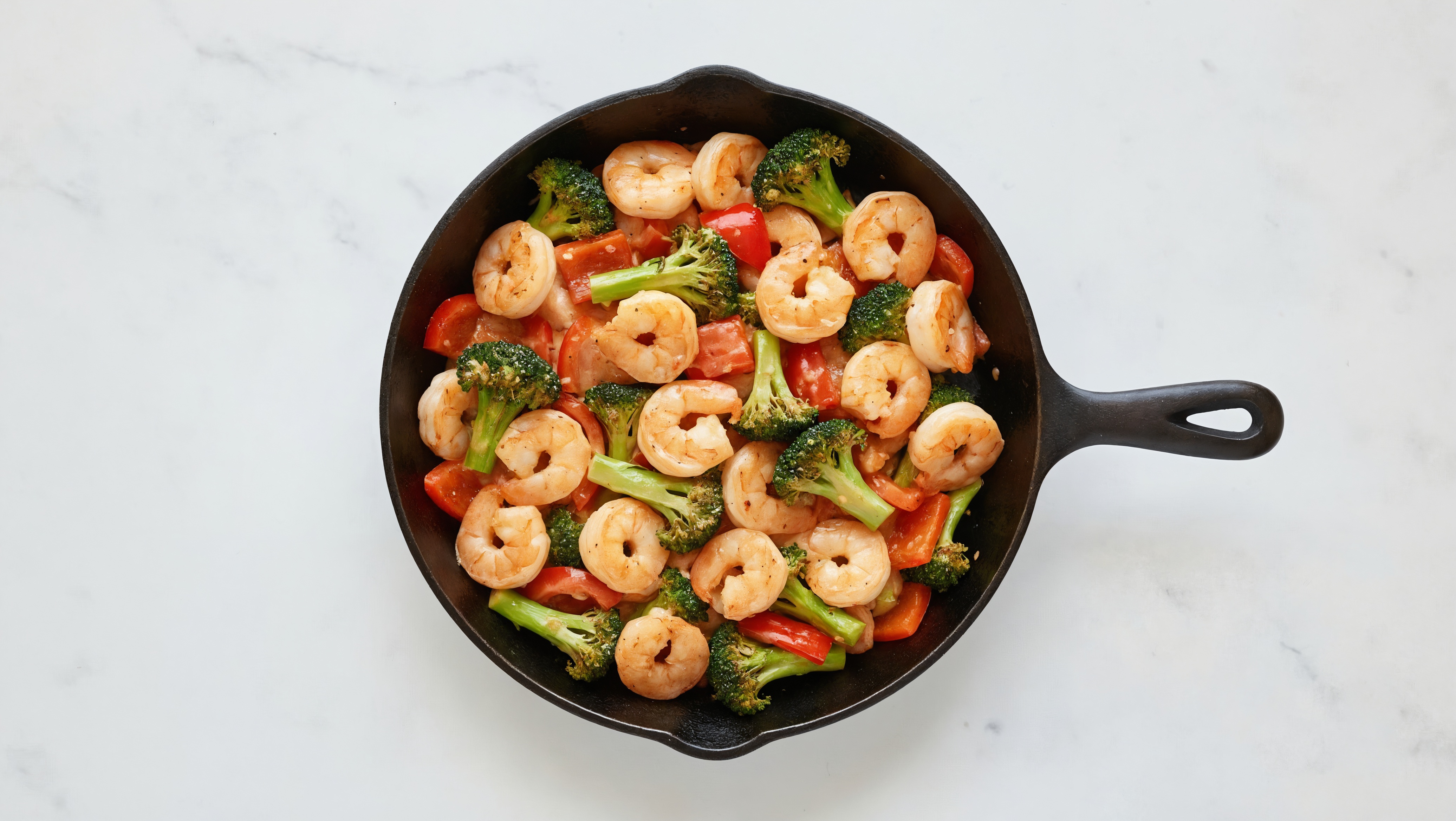 Bang Shrimp with Organic Broccoli Sauté with Red Bell Pepper