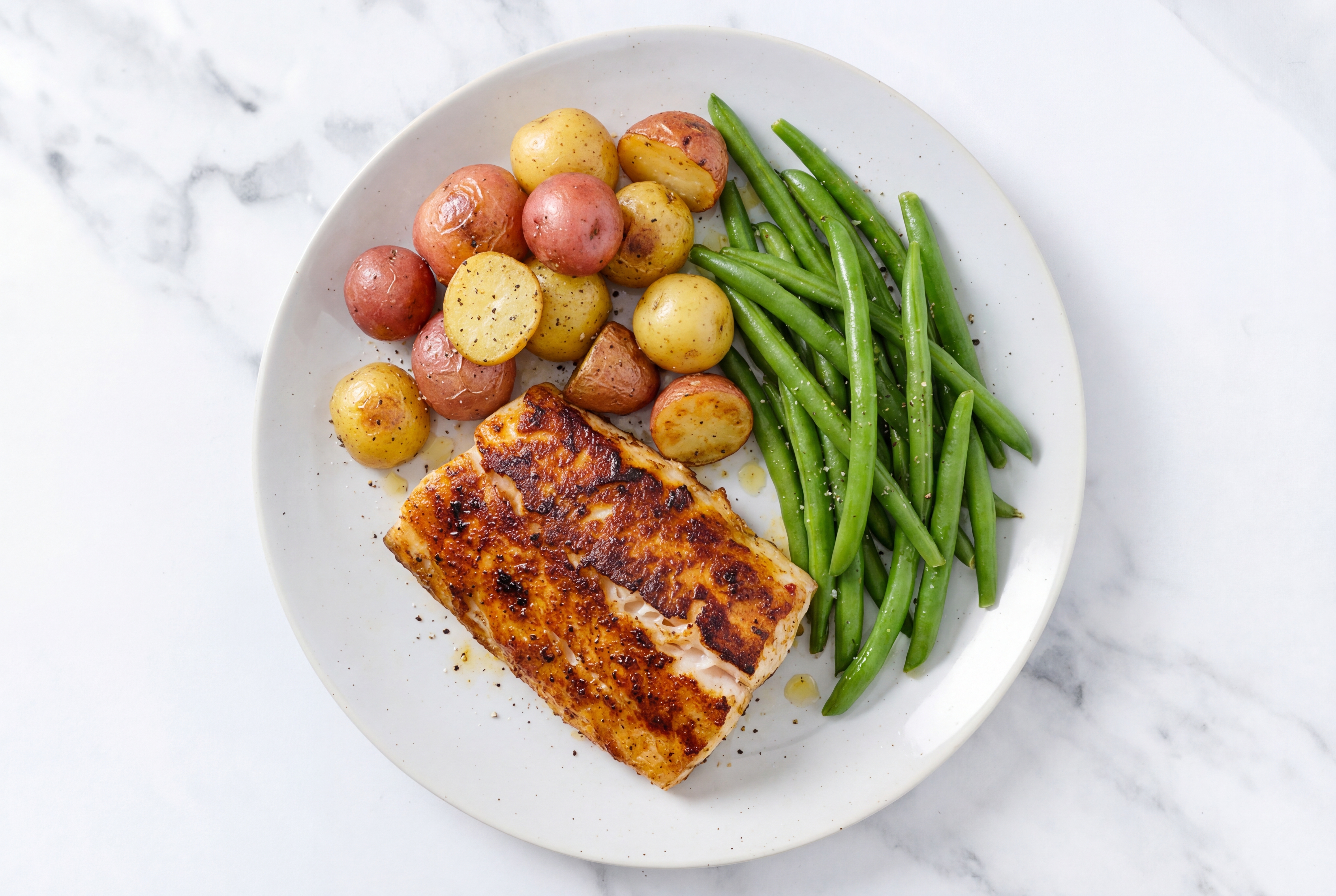 Garlic Oven Roasted Barramundi with Baby Potatoes
