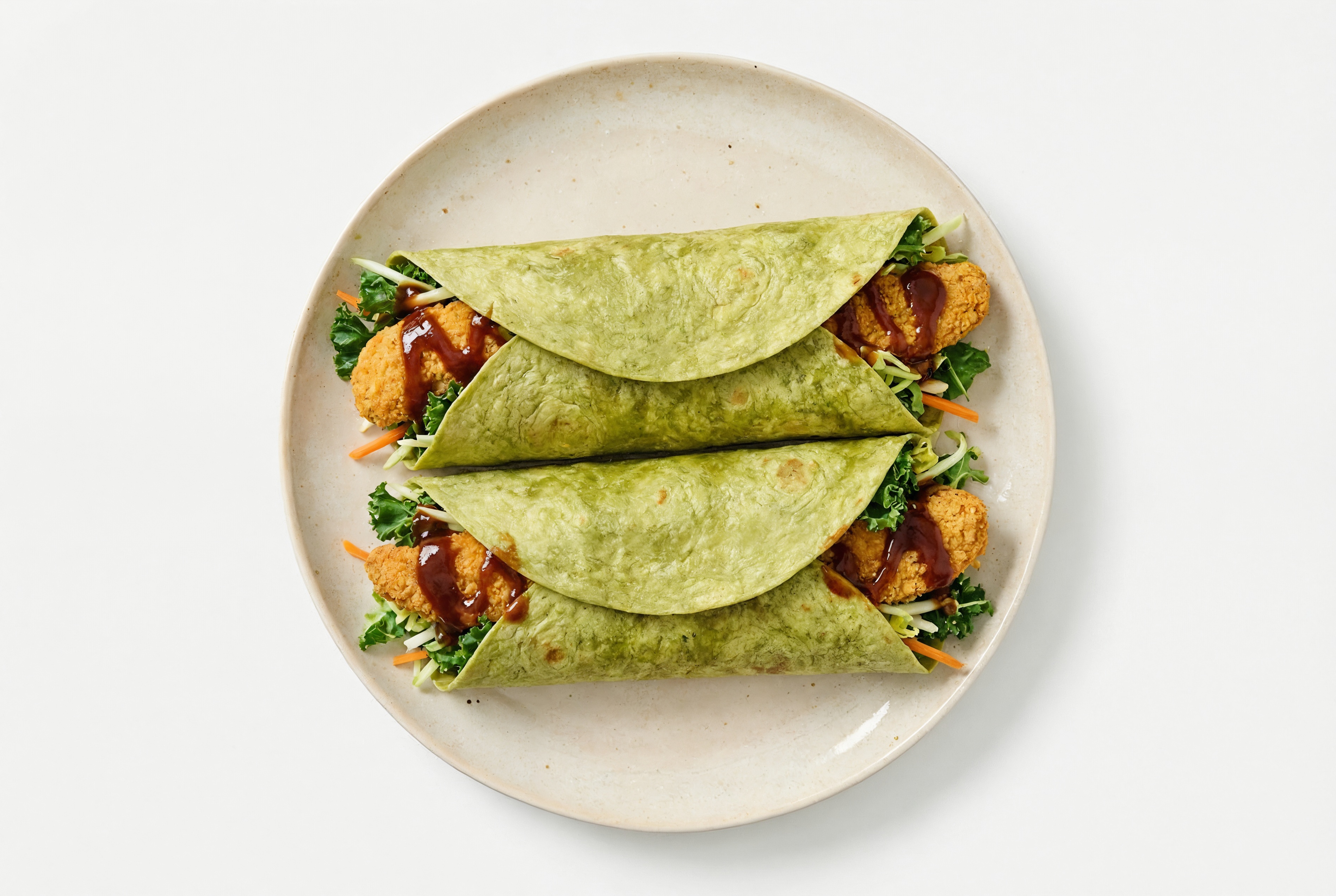 BBQ "Chicken" Tender + Greens Wrap