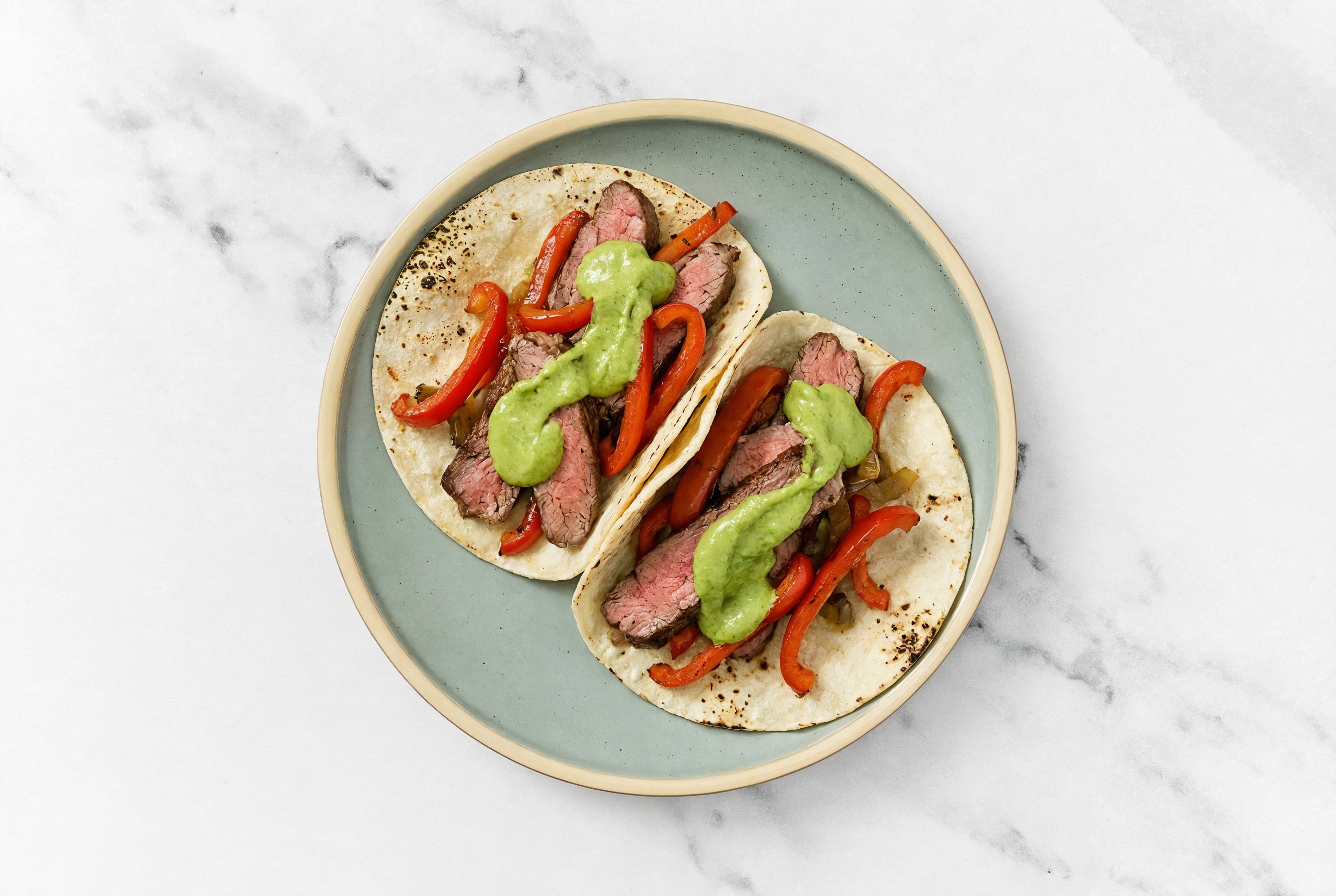 Savory Extra Guac Steak Taco with Red Bell Pepper
