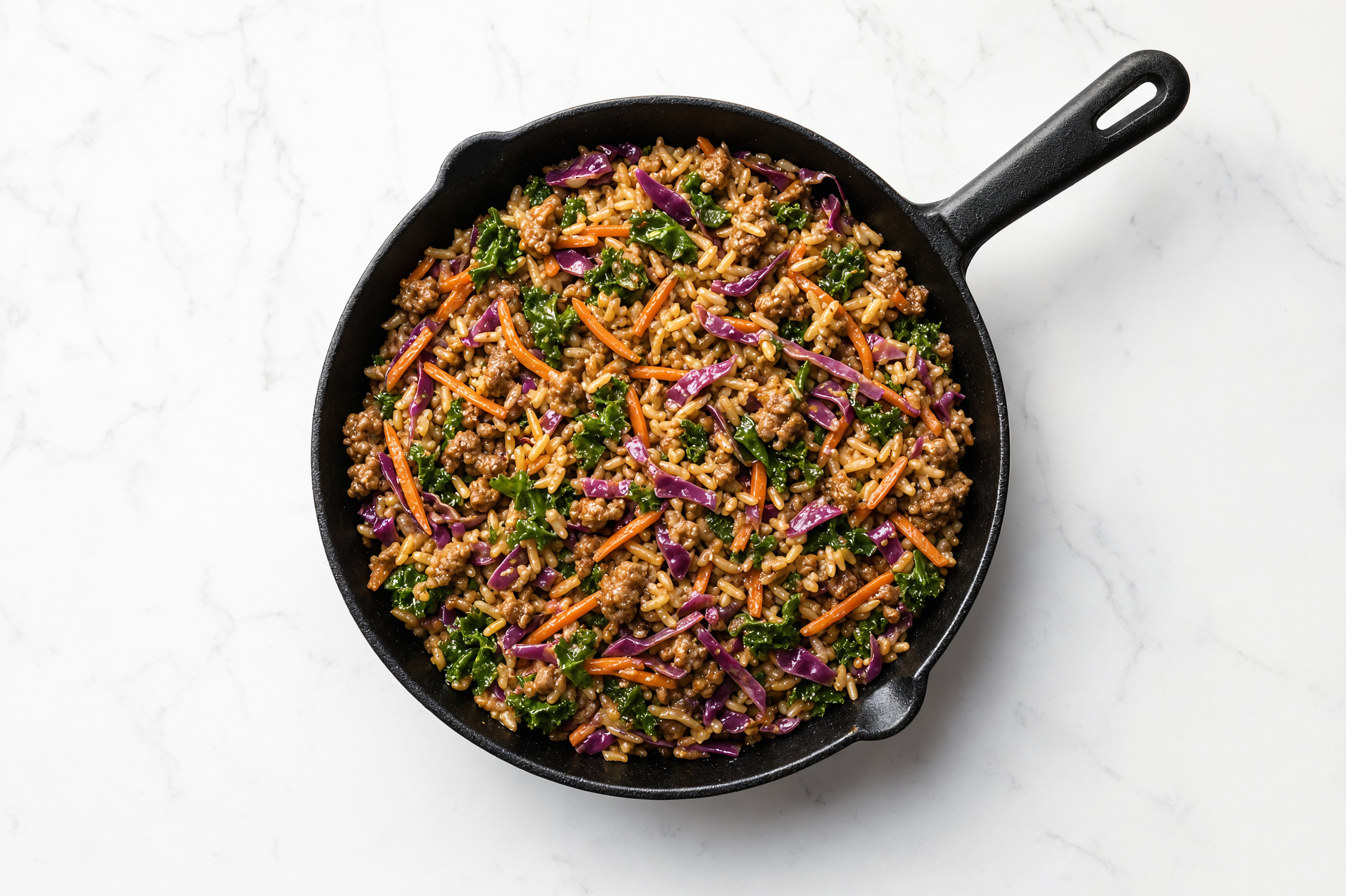 Thai Peanut Rainbow Veggie + Ground 93/7 Lean Beef Stir-Fry