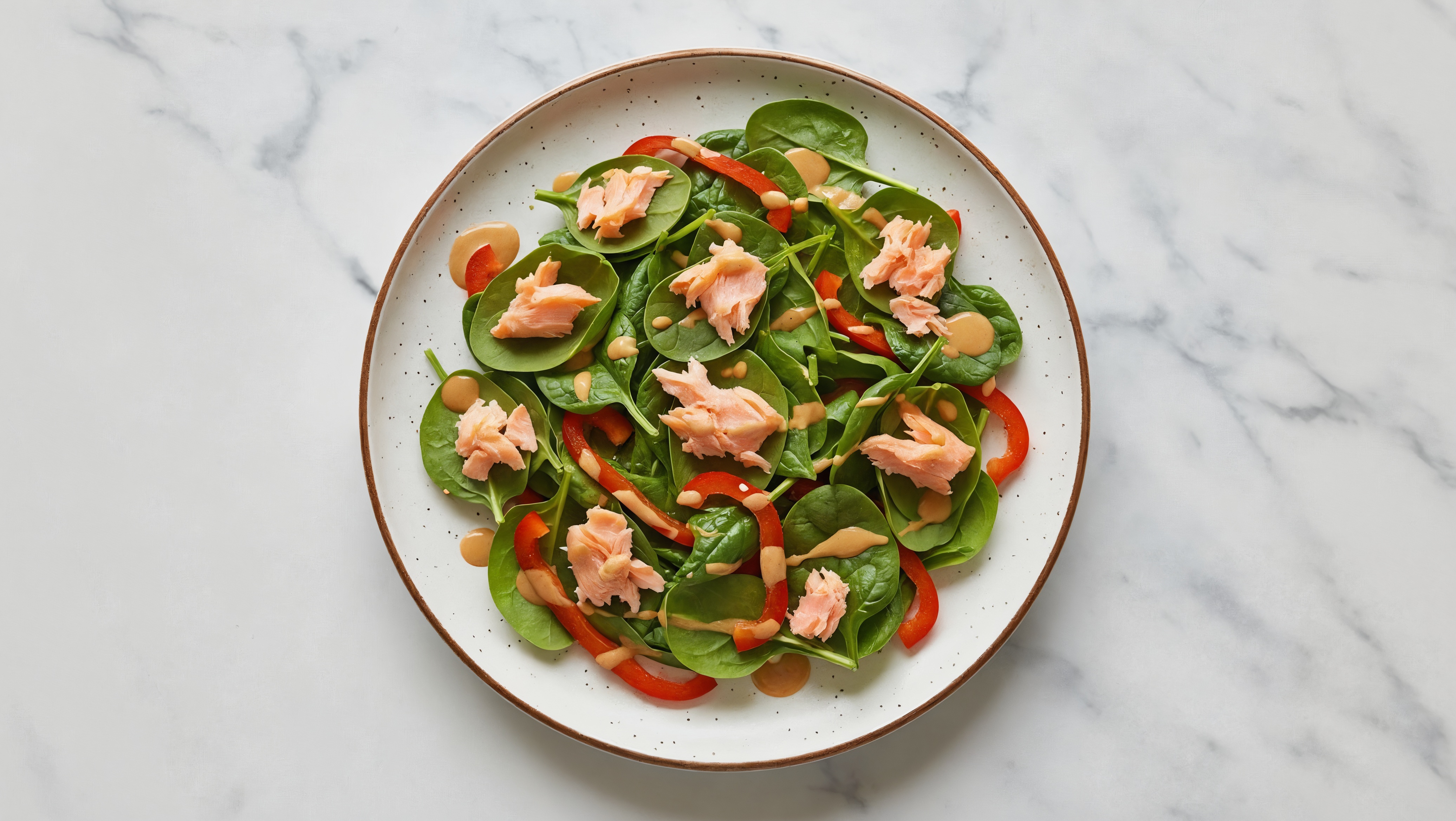 Thai Peanut Salmon Salad with Red Bell Pepper