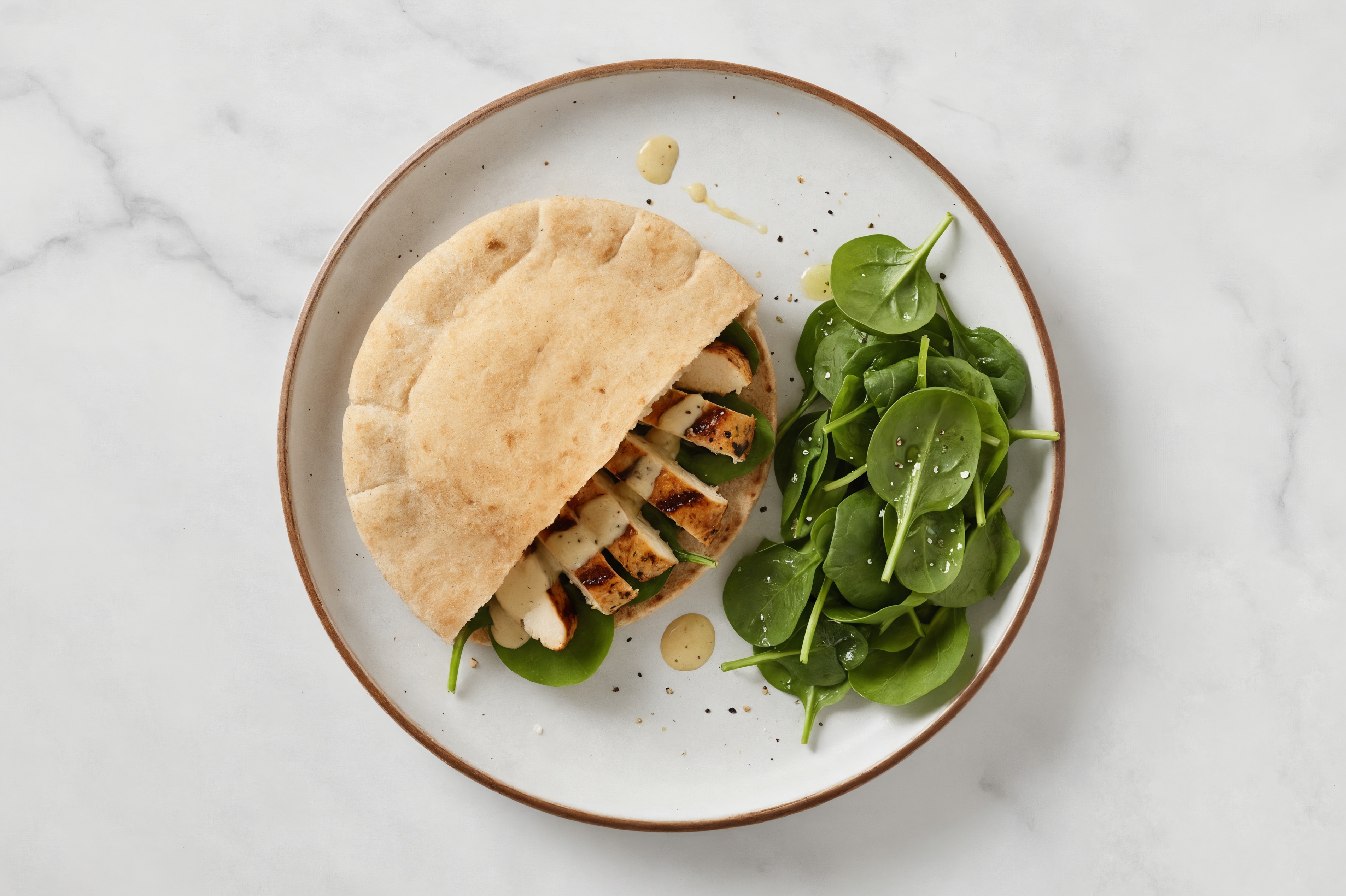 Mediterranean Grilled Chicken Breast Caesar Whole Grain Pita Pockets Sandwich