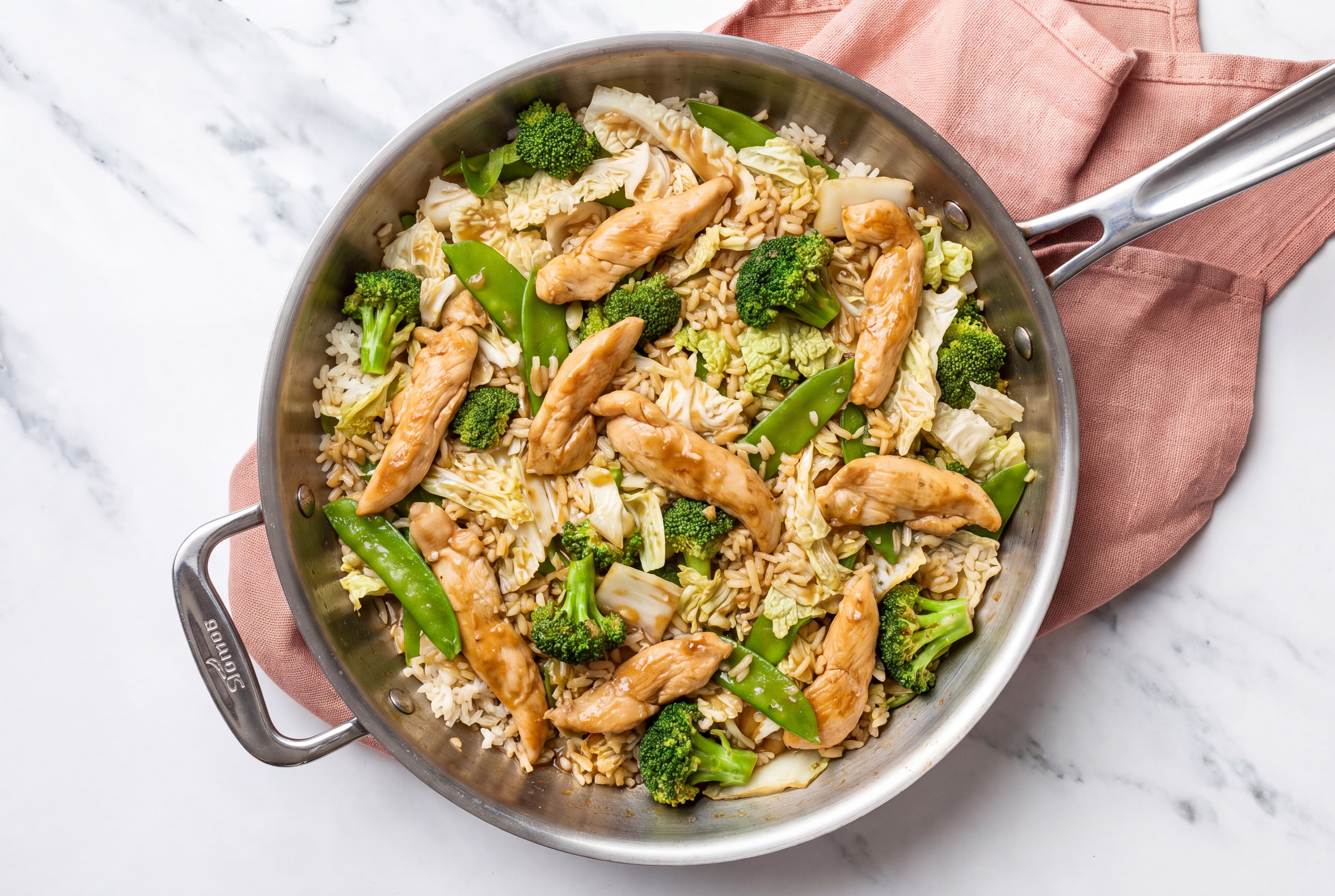 Ginger Ponzu Dressing & Drizzle Bok Choy + Chicken Stir Fry