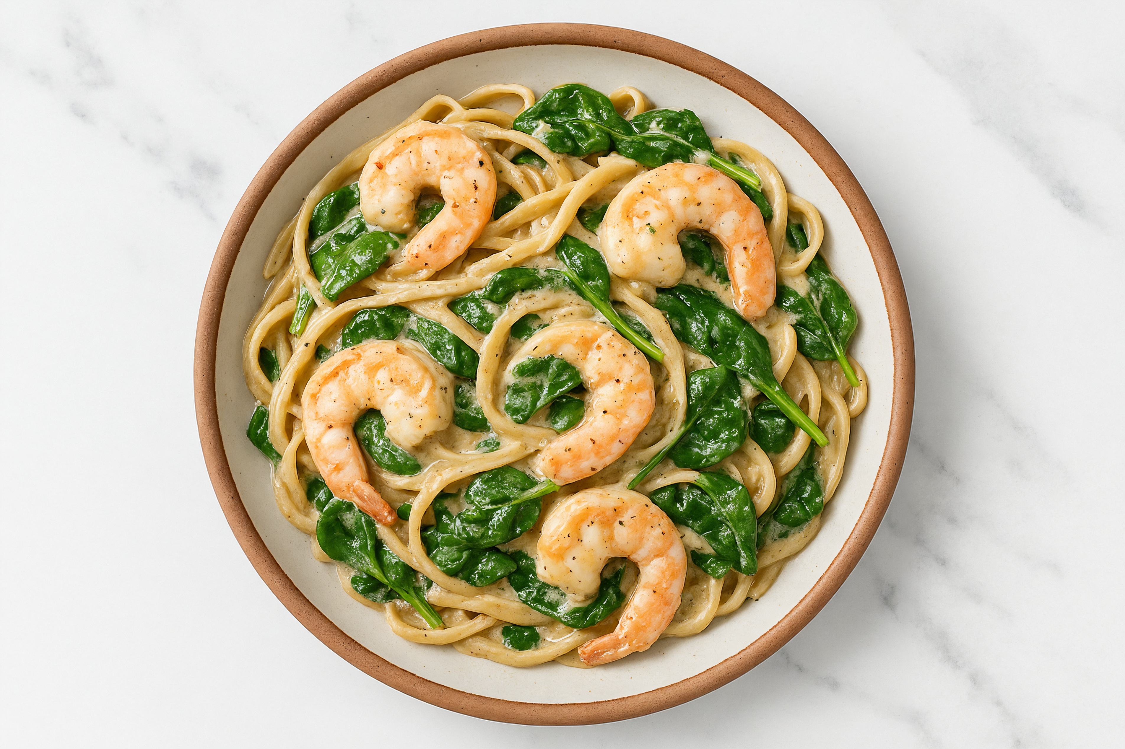 Jumbo Shrimp + Greens Linguine Truffle