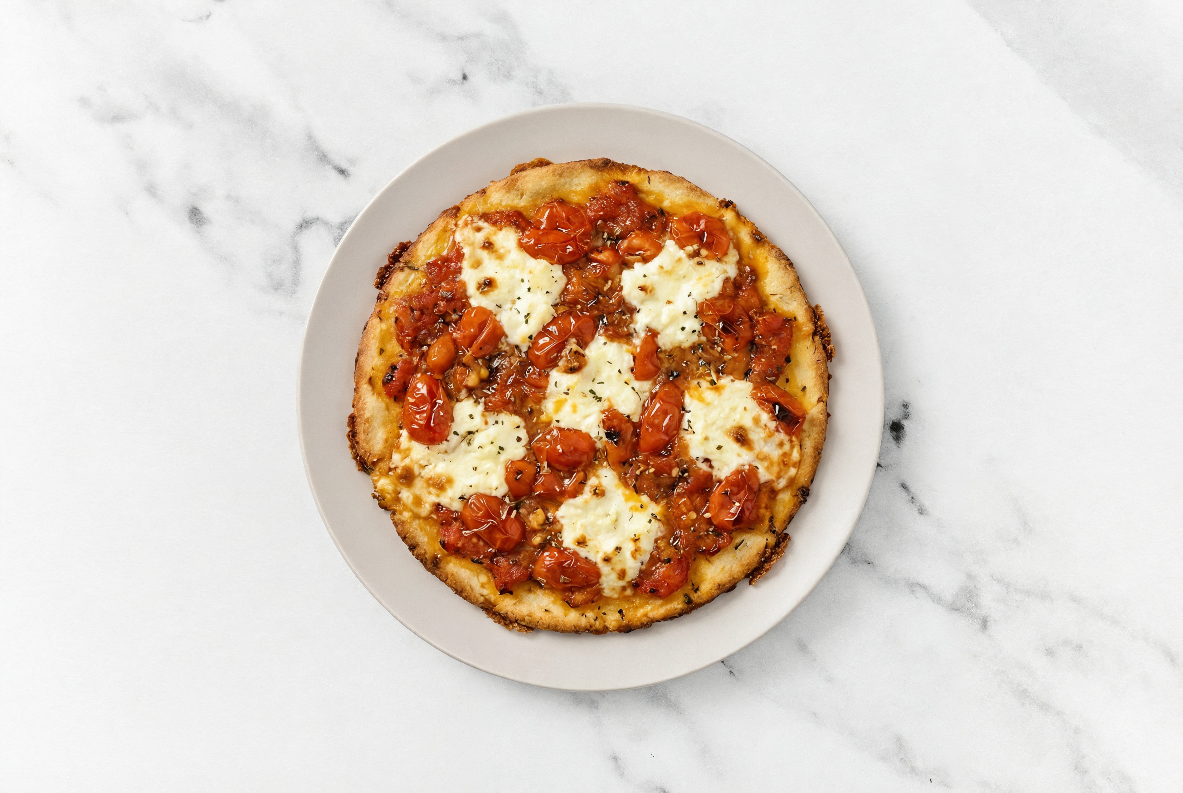Ricotta + Garlicky Tomato Gluten-Free Pizza Crusts