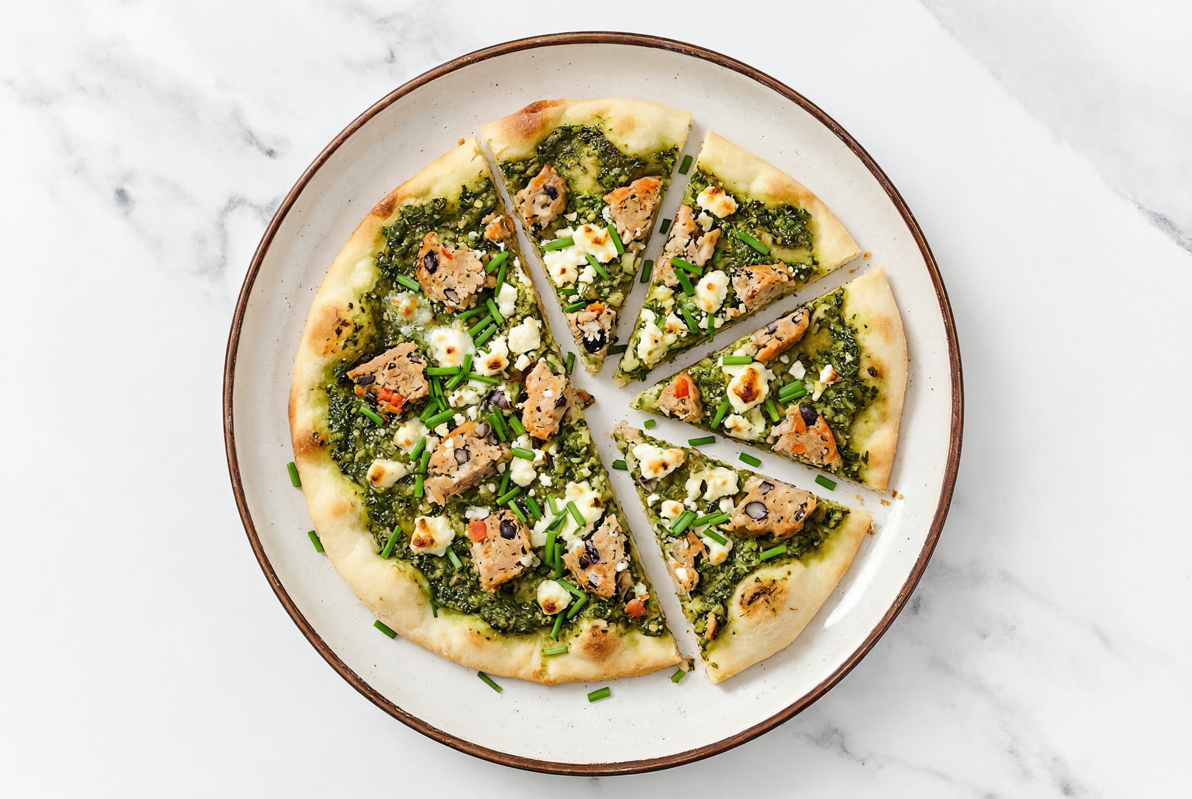 Super Green Black Bean Pizza with Sheep Cheese + Fresh Chives