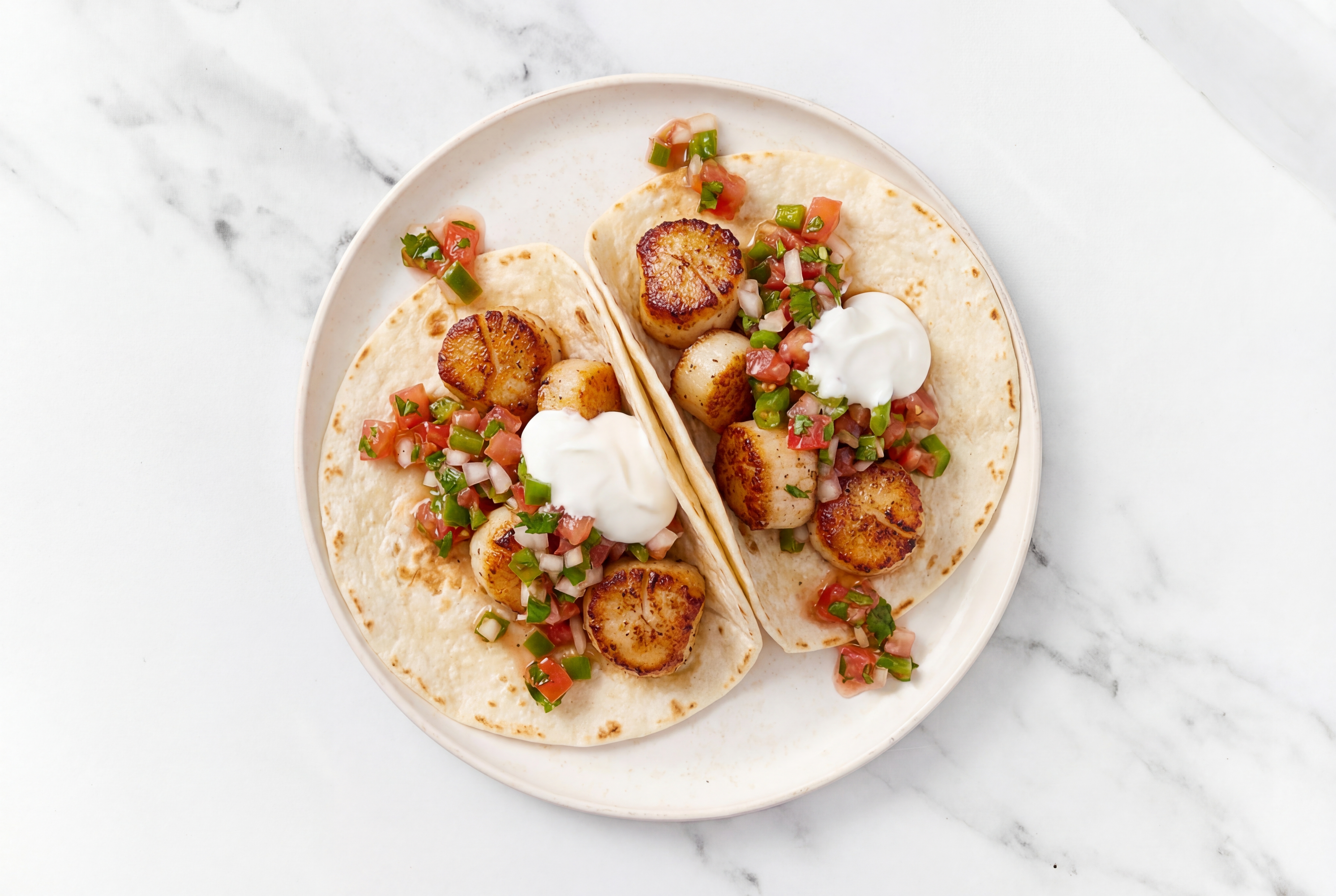 Hearty Seared Scallop Tacos with Fresh Salsa