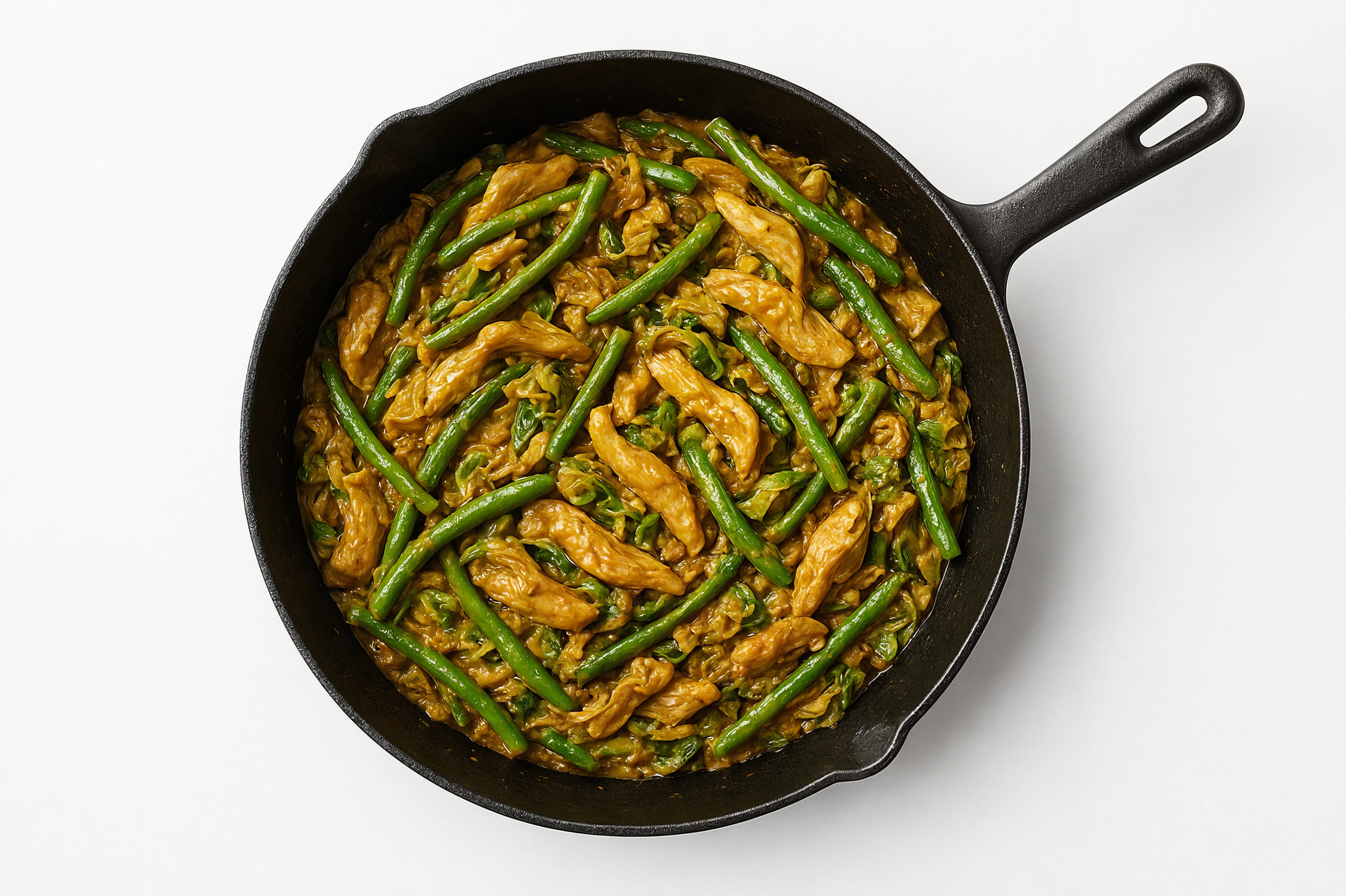 Thai Peanut Chicken Stir-Fry with Green Beans & Brussels