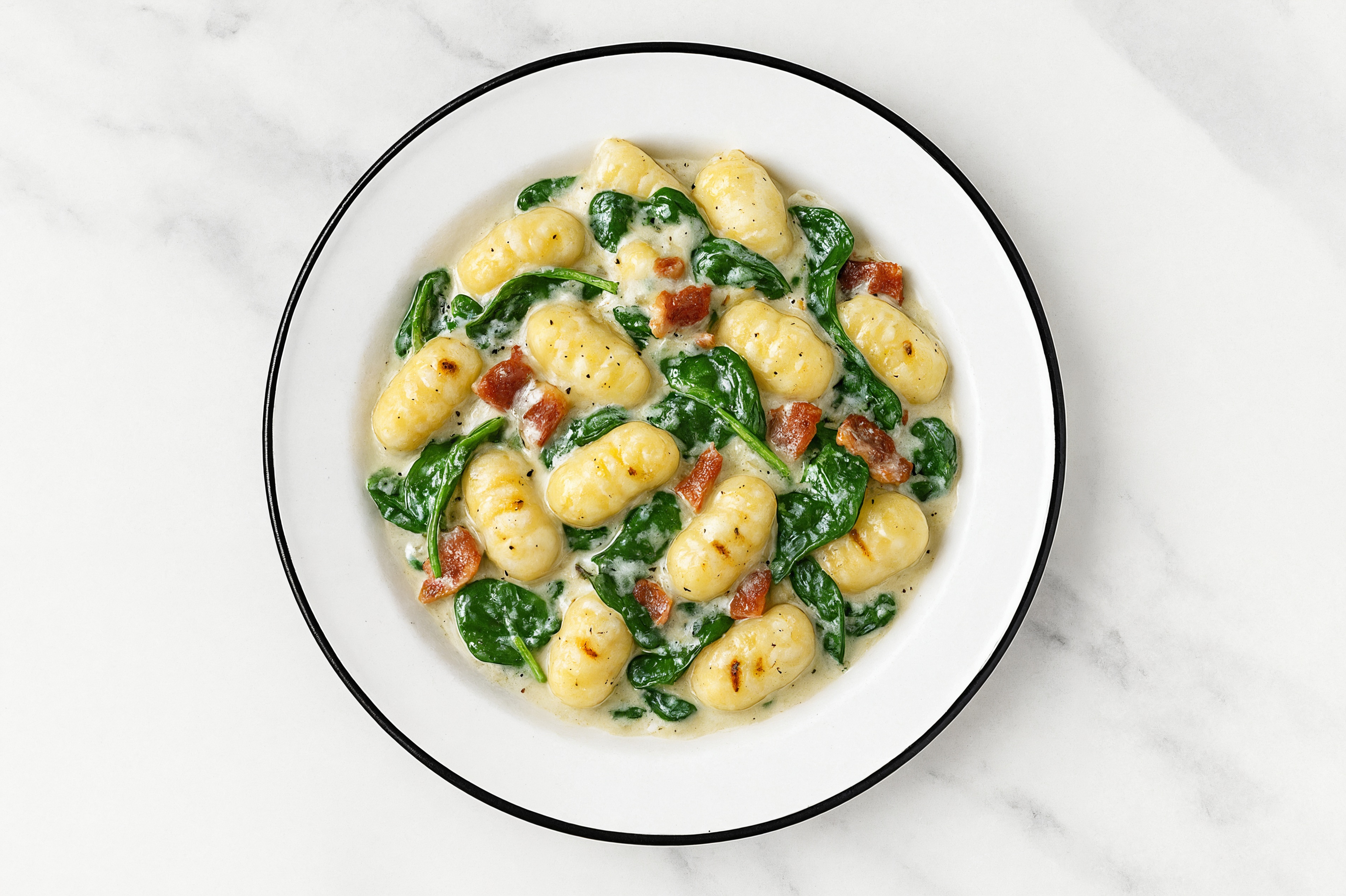 Alfredo Gnocchi with Applewood Smoked Pork Bacon & Spinach