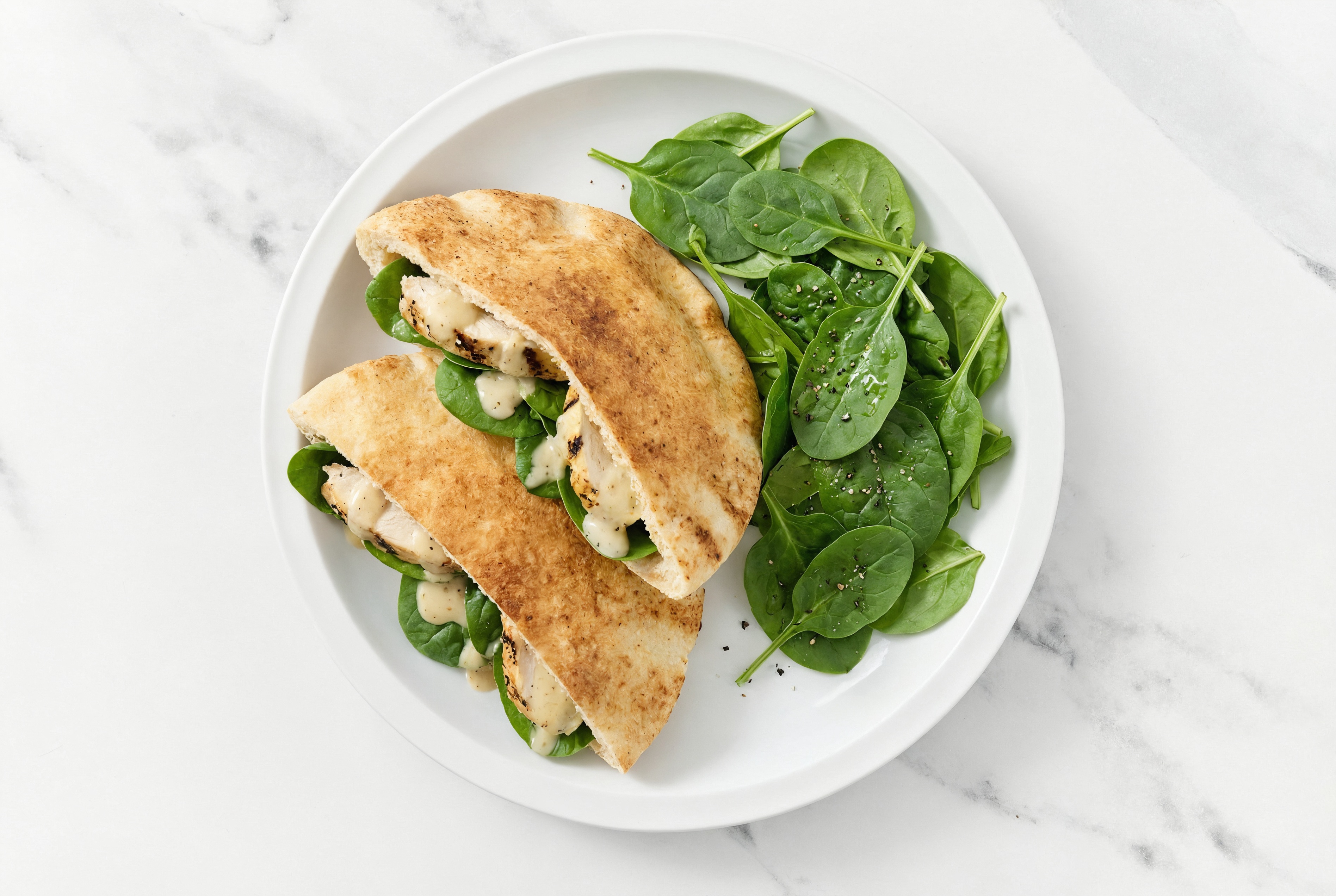 Seasoned Grilled Chicken Breast Caesar Traditional Pita Sandwich