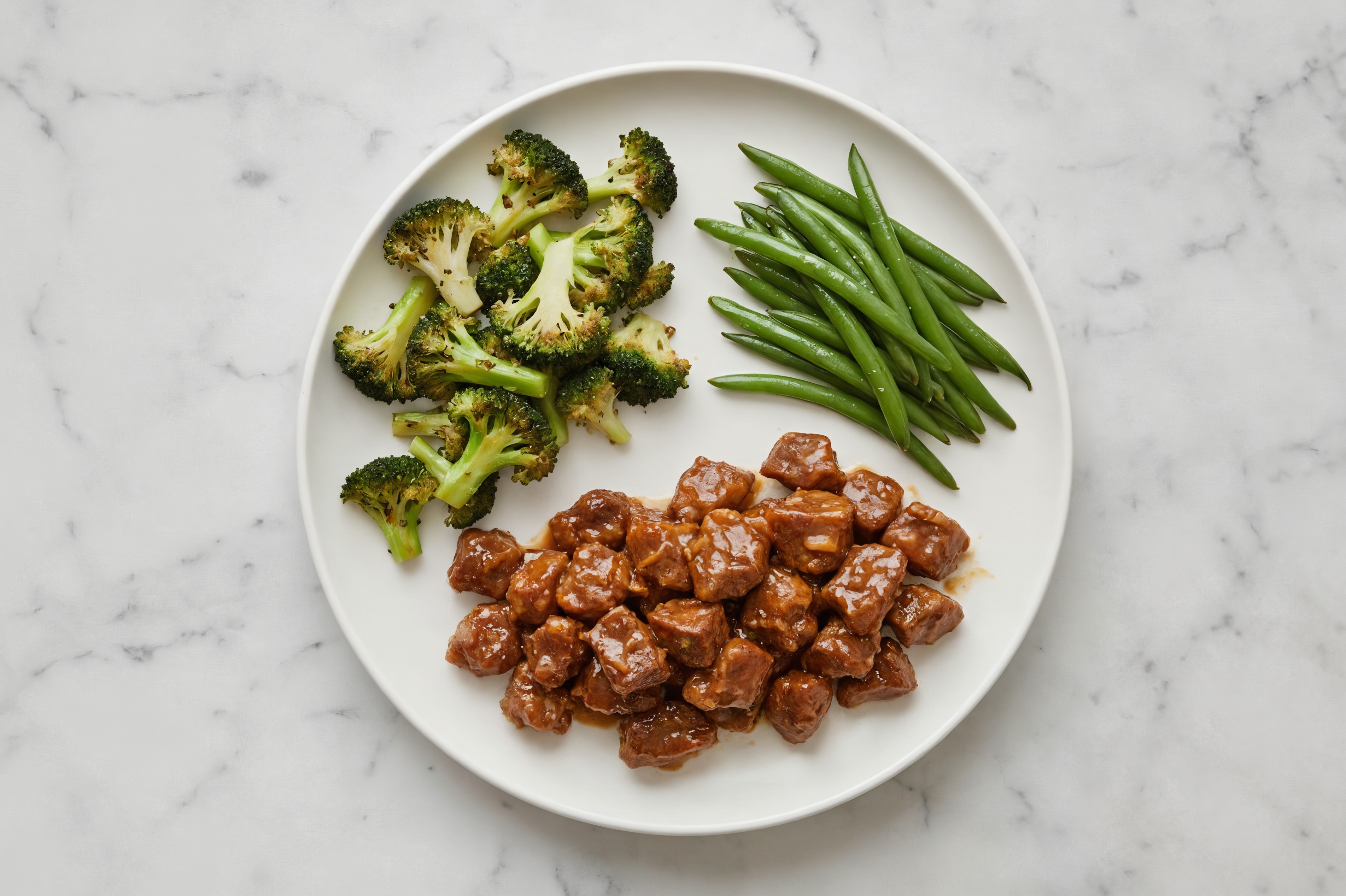 Honey Garlic Beef + Trimmed Green Beans Veggie Bowl
