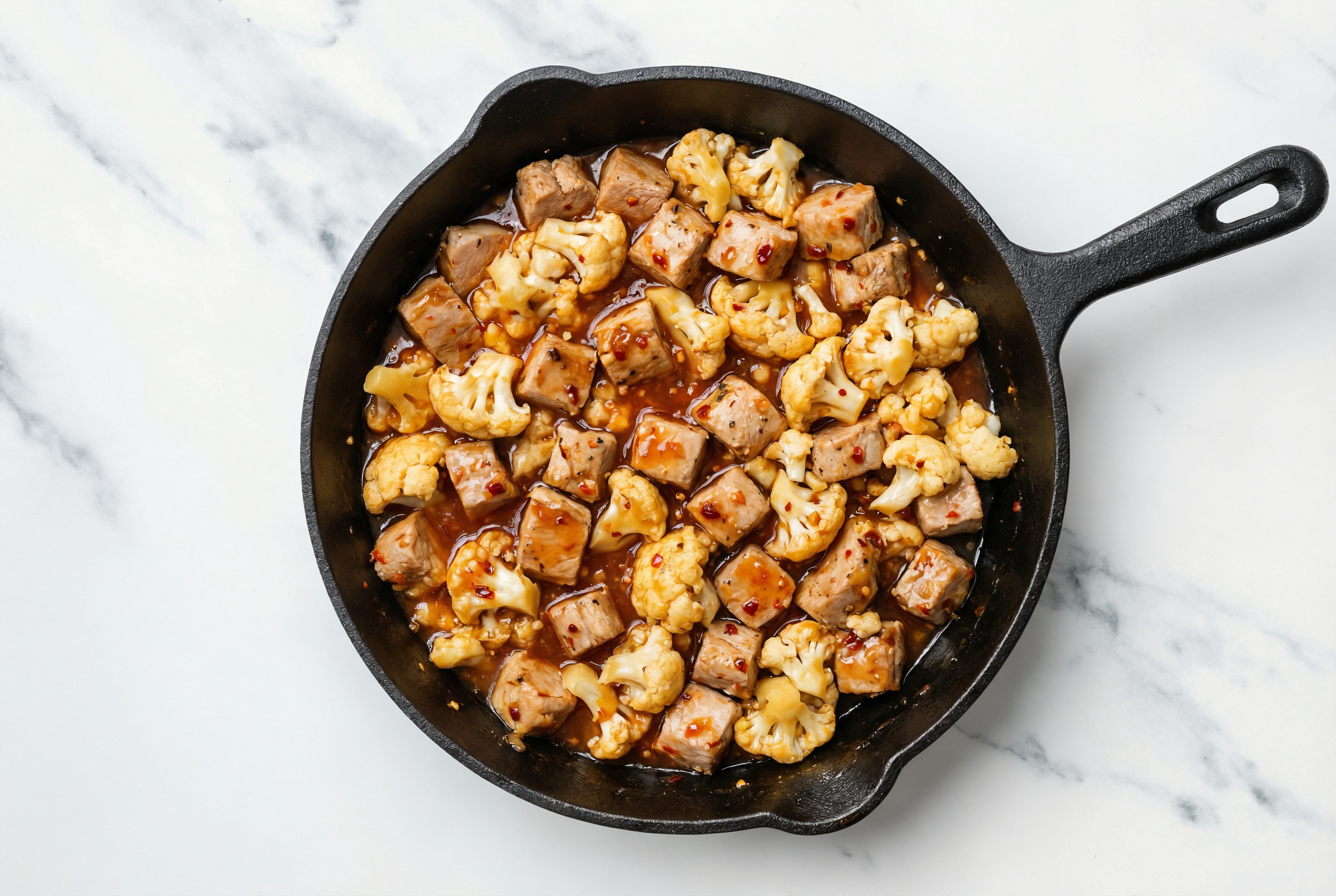 Sweet Chili Grilled Pork Tenderloin Stir-Fry with Cauliflower