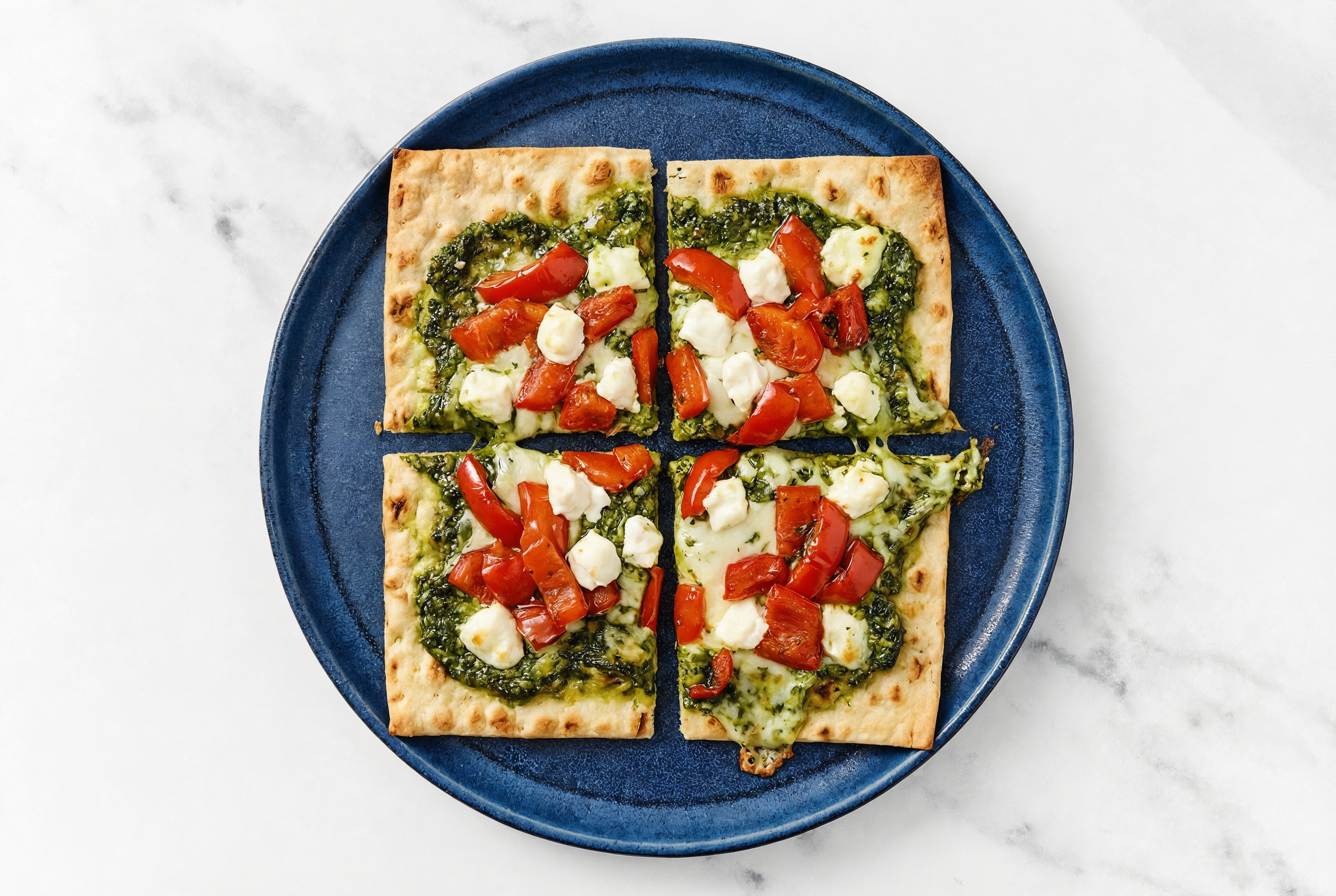 Pesto Goat Cheese + Organic Pepper Lavash Flatbread