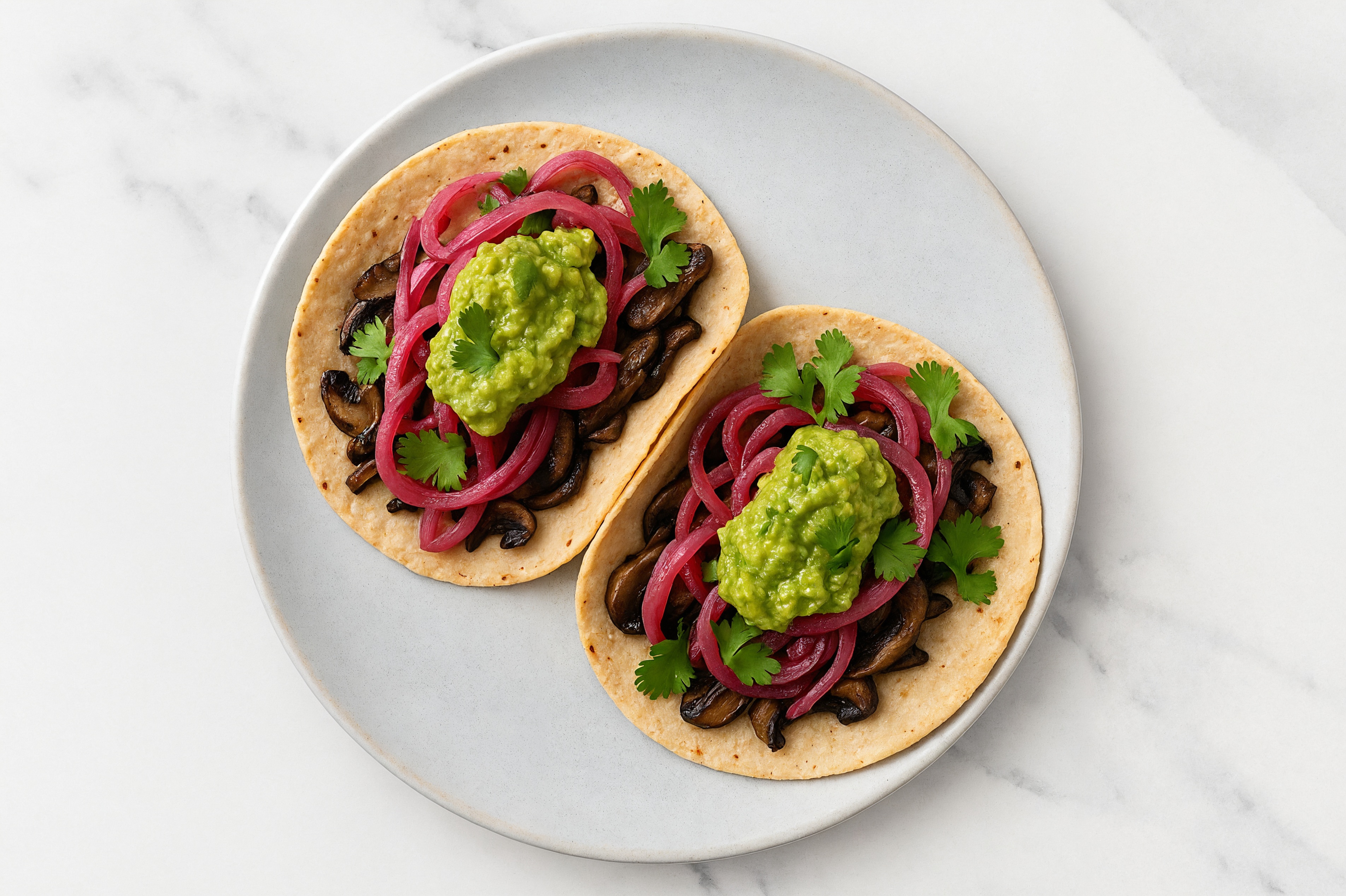 Portobella Almond Flour Tacos with Guac + Pickled Red Onions