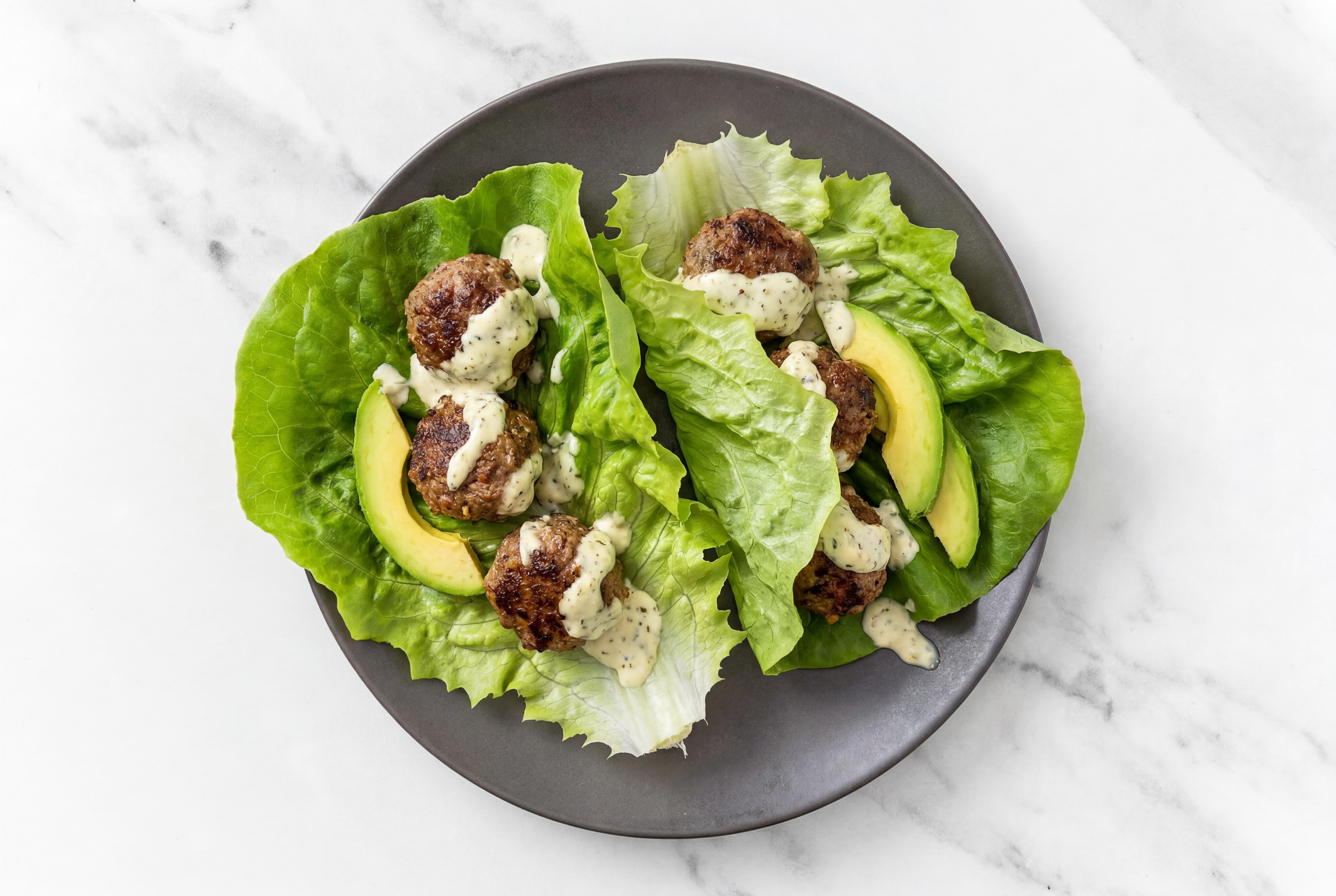 Wagyu Beef Kofta Meatball Lettuce Wraps