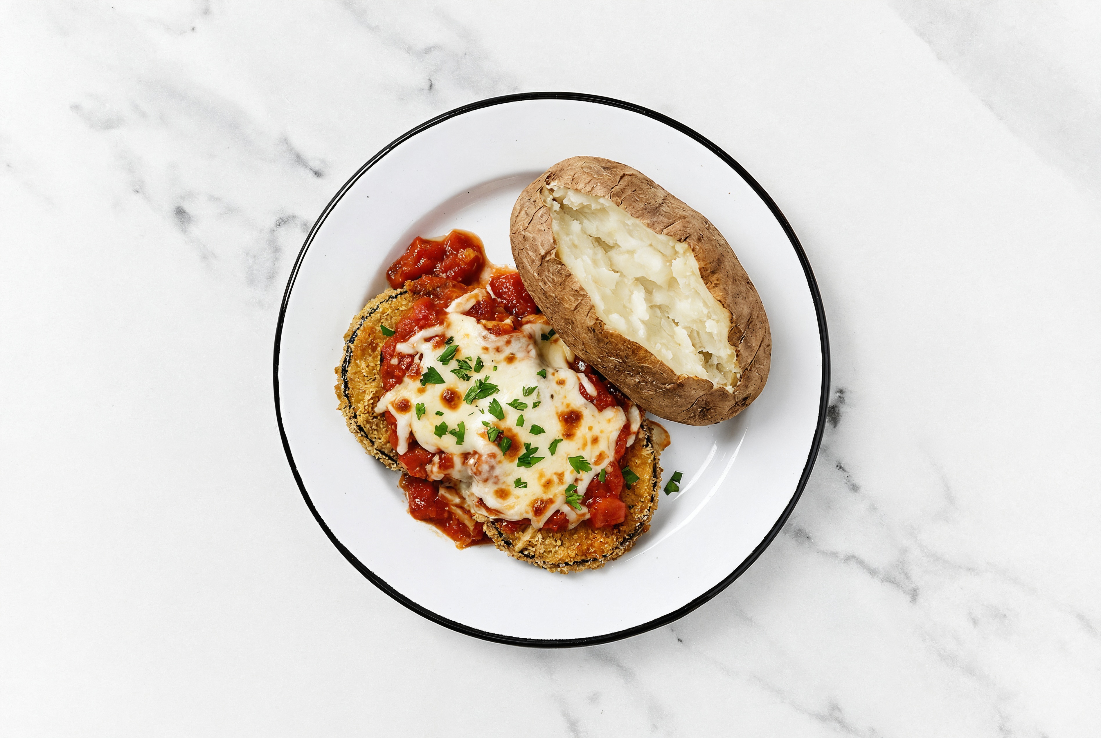 Eggplant Parmesan with Russet Potato