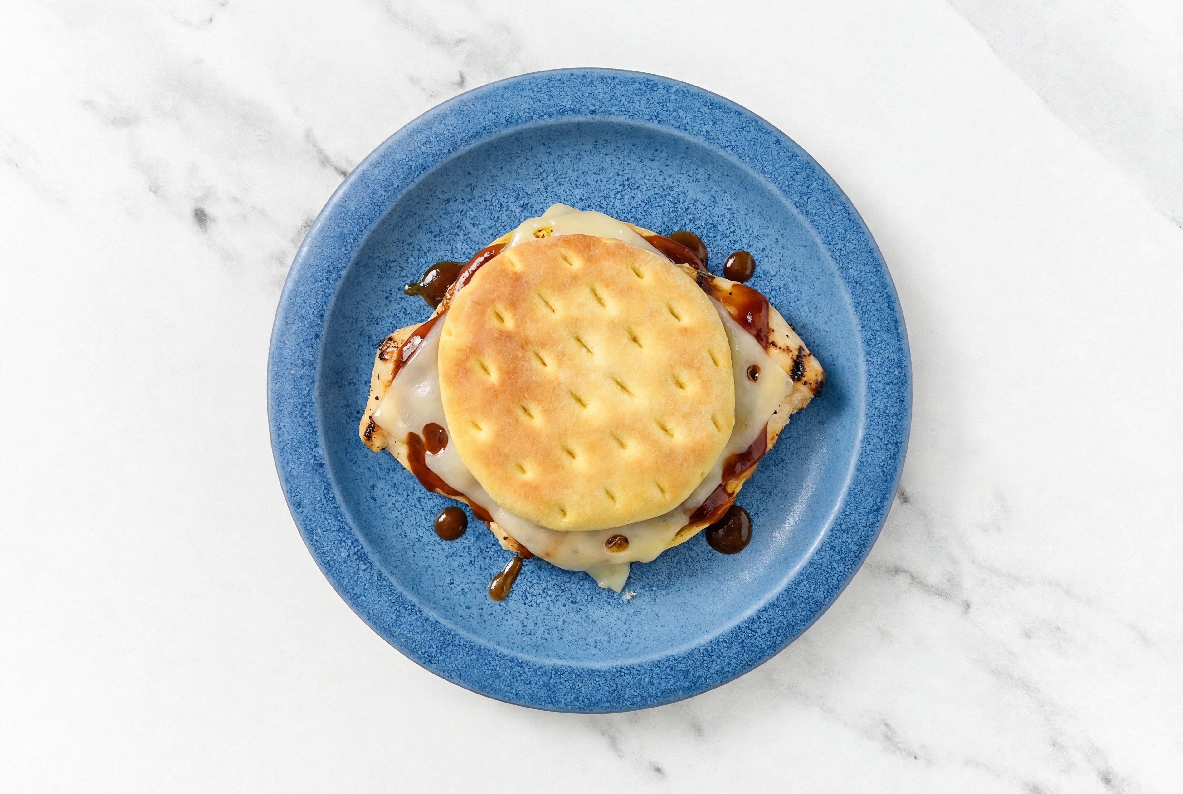 Hearty Cheesy BBQ Seasoned Grilled Chicken Breast Sandwich