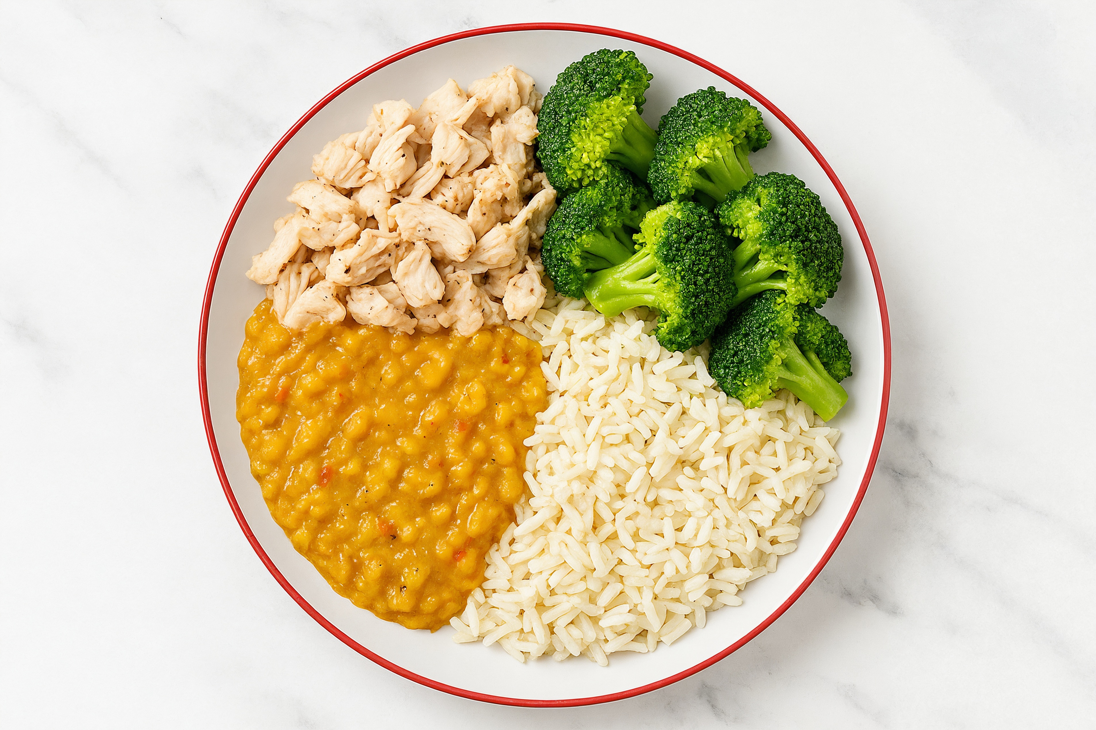 Chicken Long Grain White Rice Bowl with Red Lentils