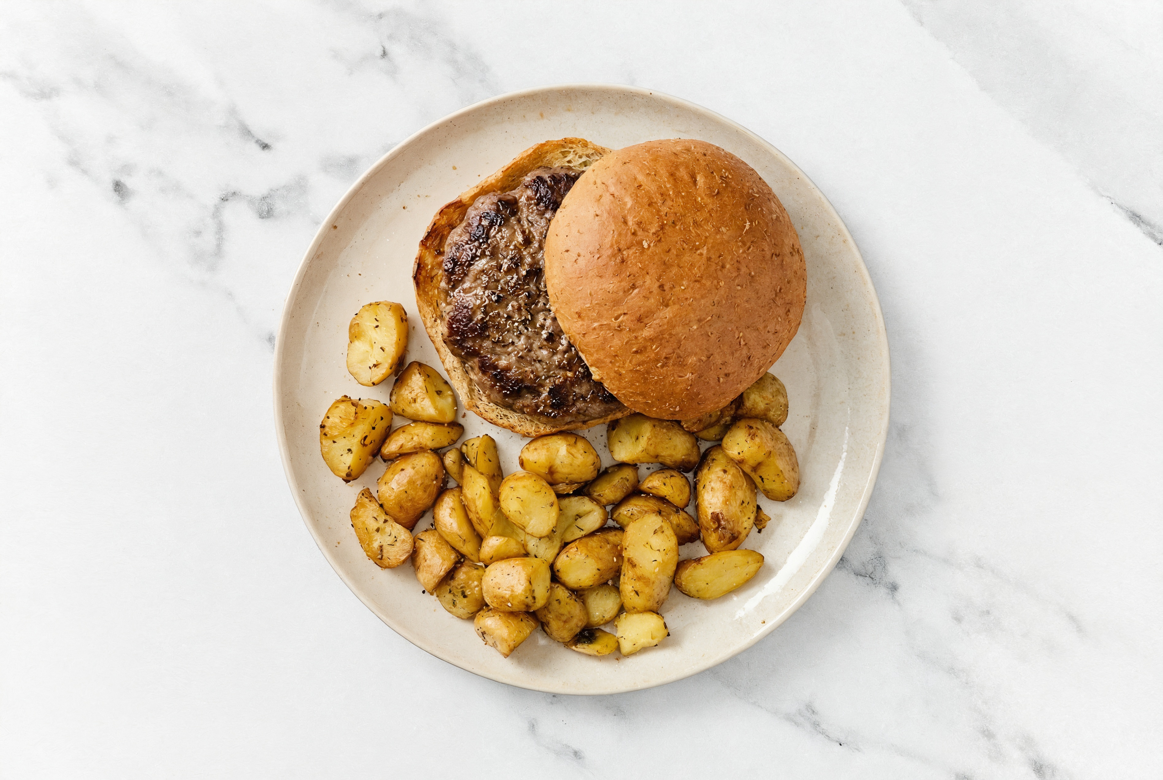 Wagyu Beef Burger + Rosemary Potatoes