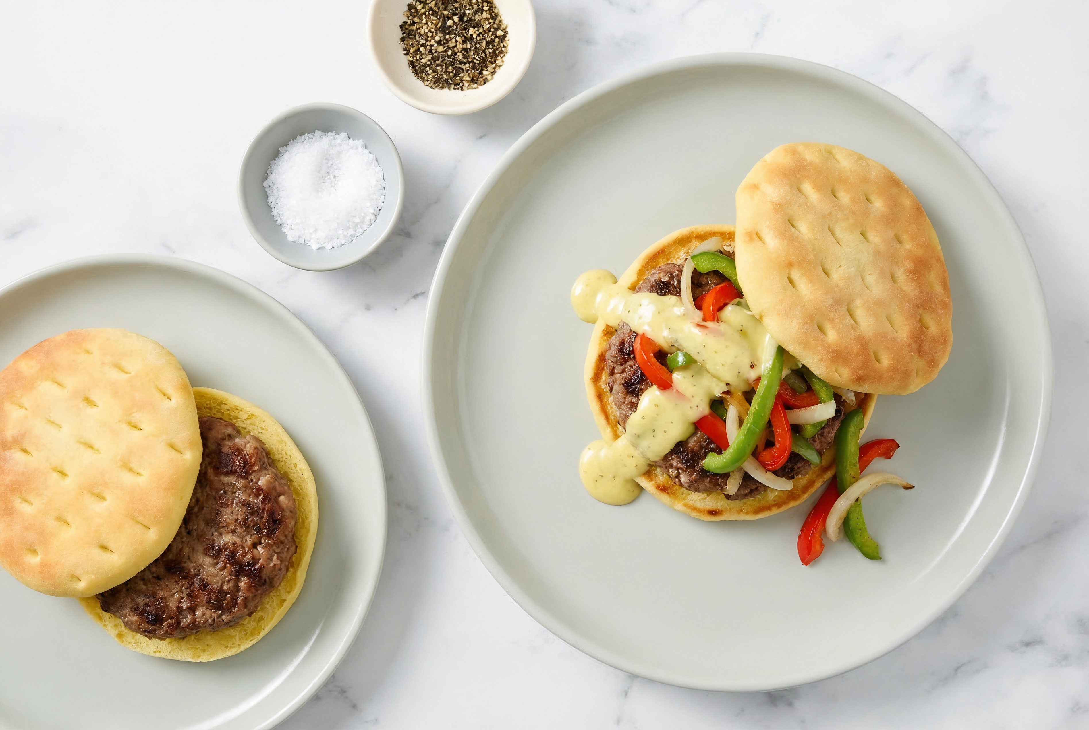 Creamy Honey Mustard Beef Burger + Kid-Friendly Simple Burger