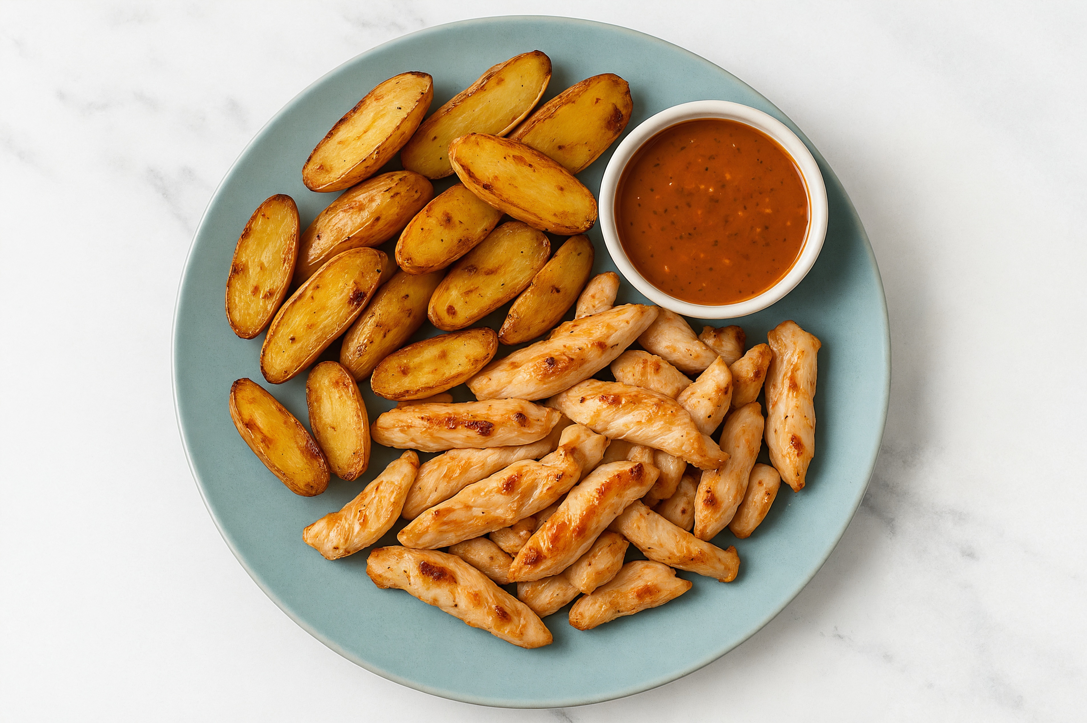 BBQ Chicken Strips + Mini Potatoes