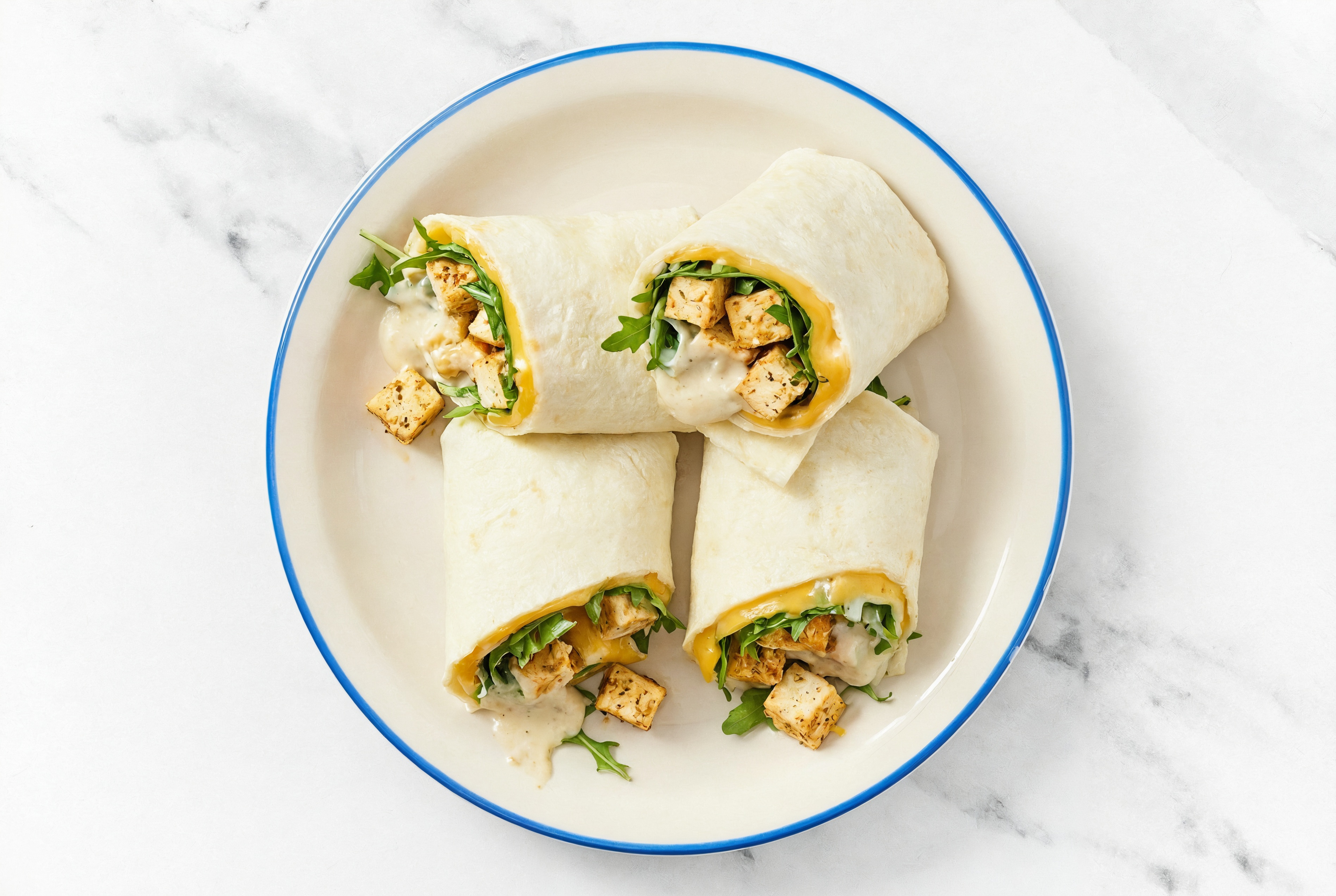 Garlic Spiced Tofu + American Wraps with Arugula