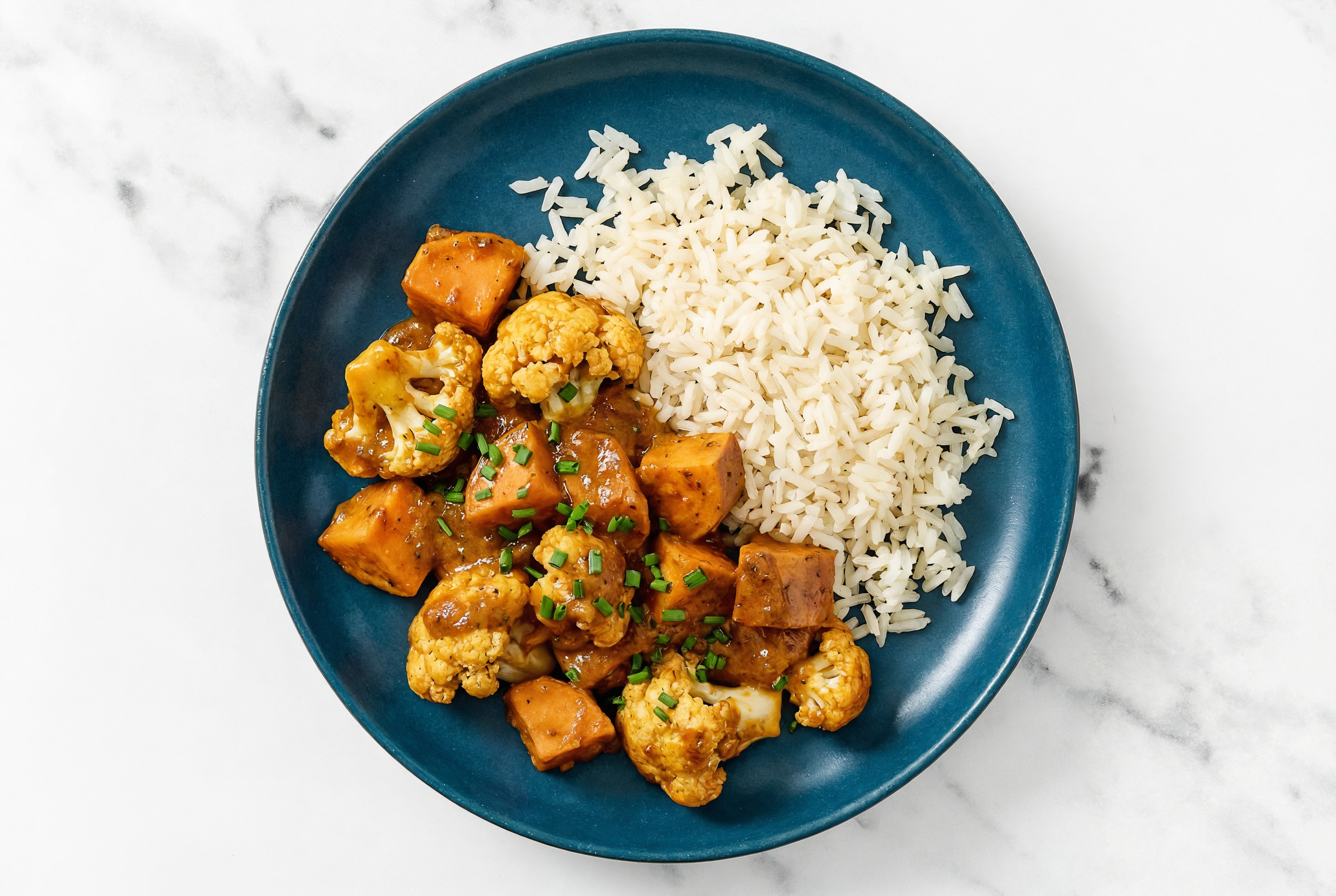 Sweet Potato Tikka Aloo Gobi with Long Grain White Rice