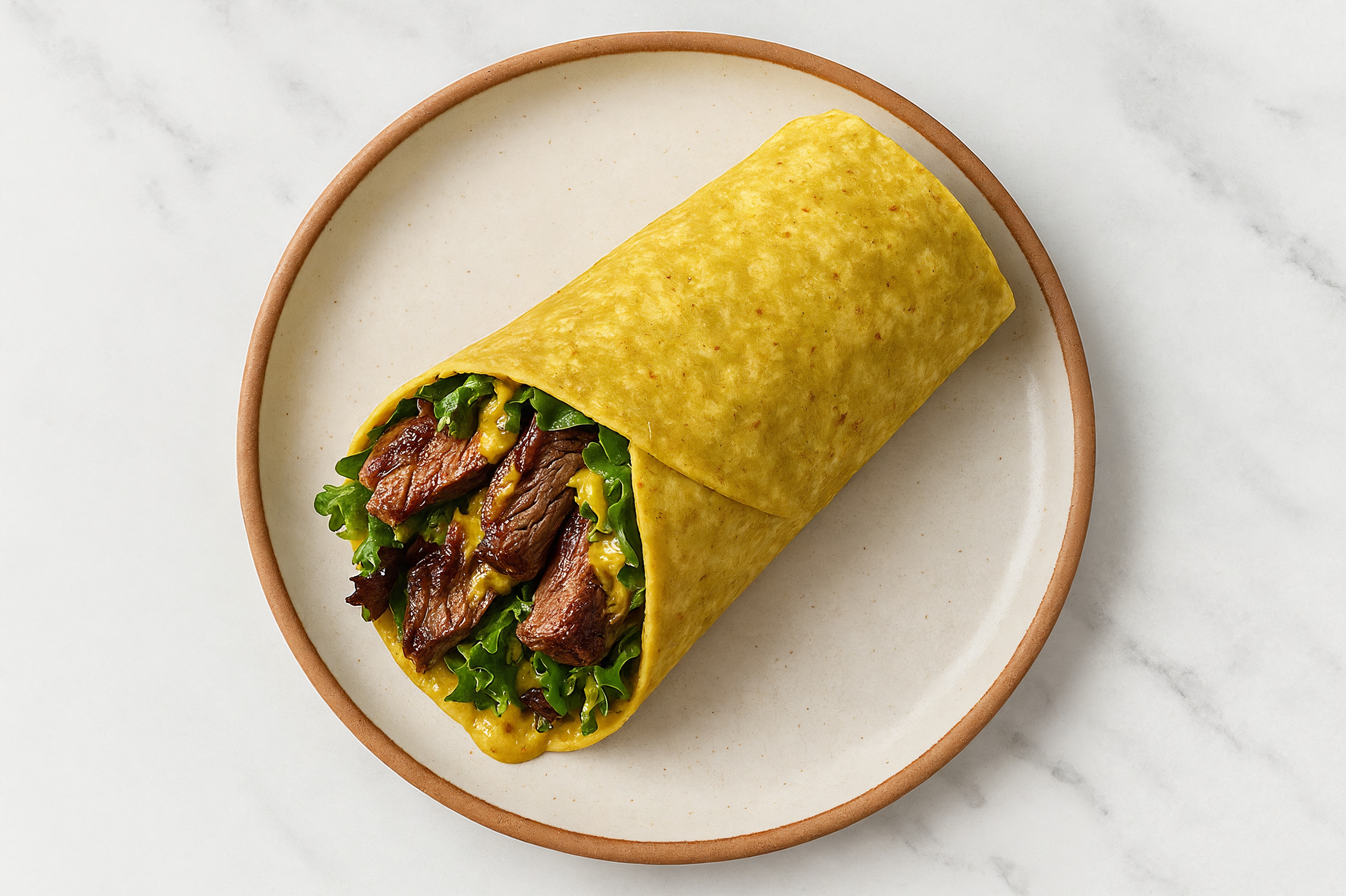Spinach Sirloin Steak Wrap with Honey Mustard