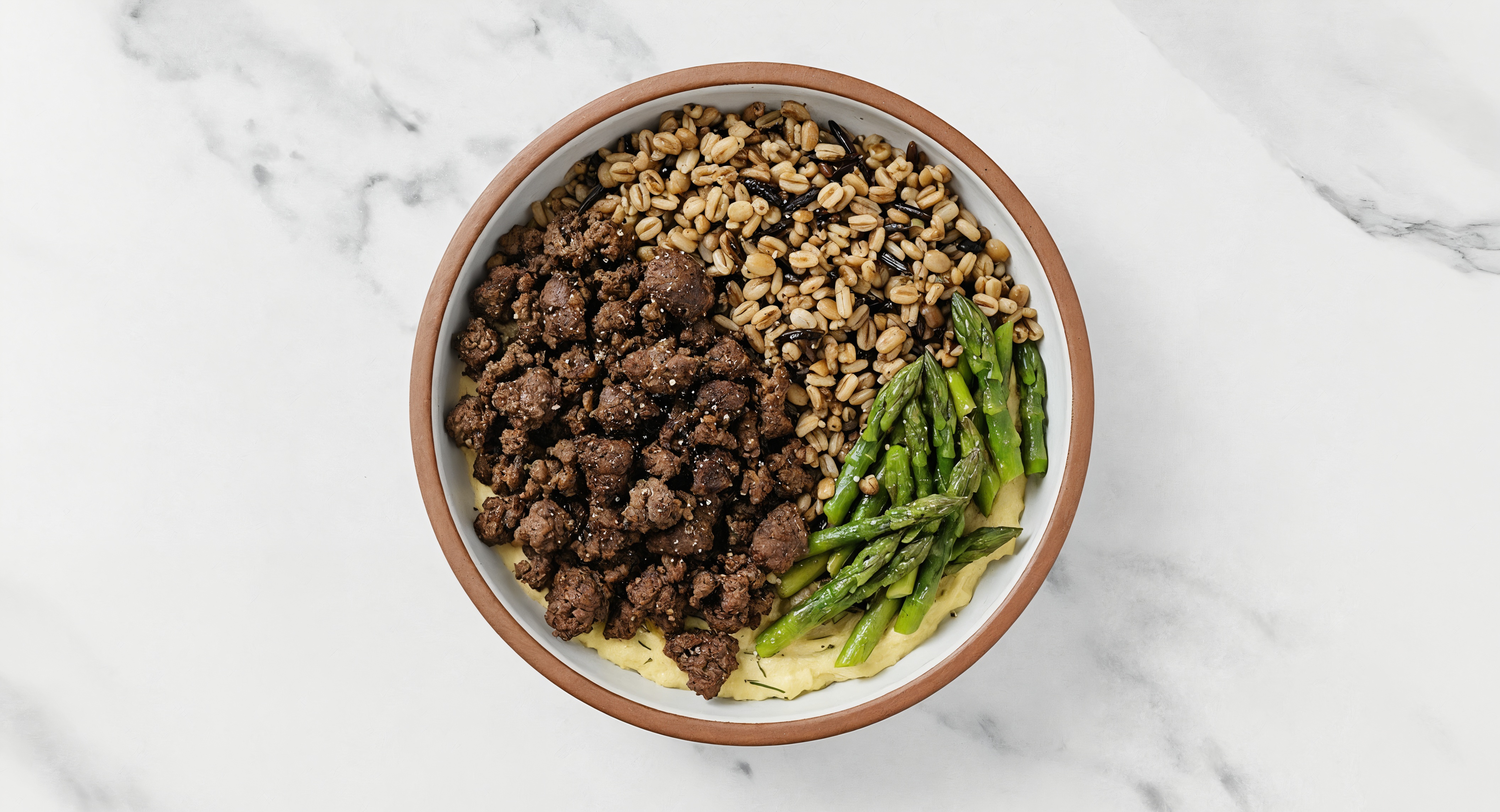 Hearty Honey Herb Bison +  Asparagus Bowl