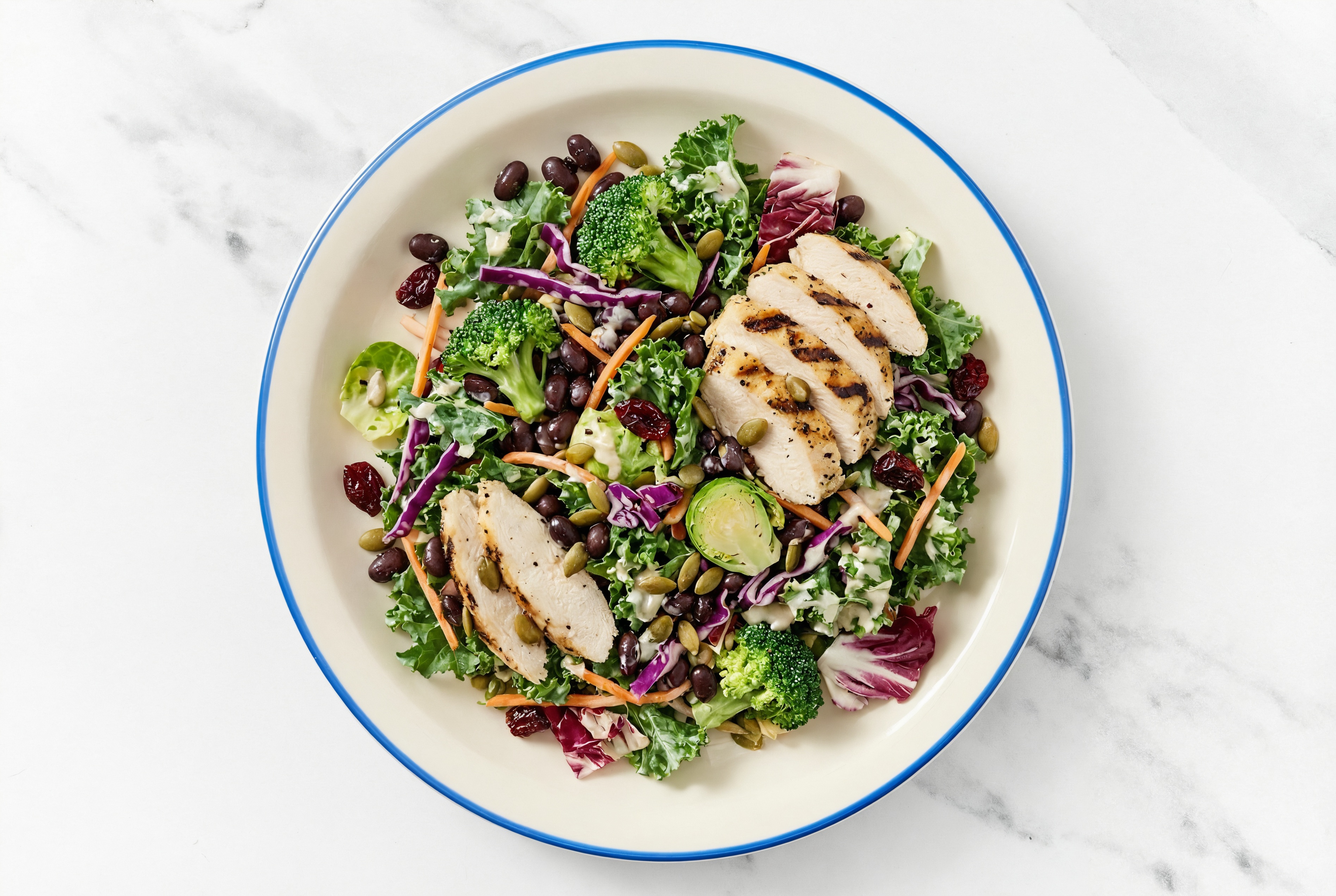 Grilled Chicken + Black Bean Sweet Kale Salad