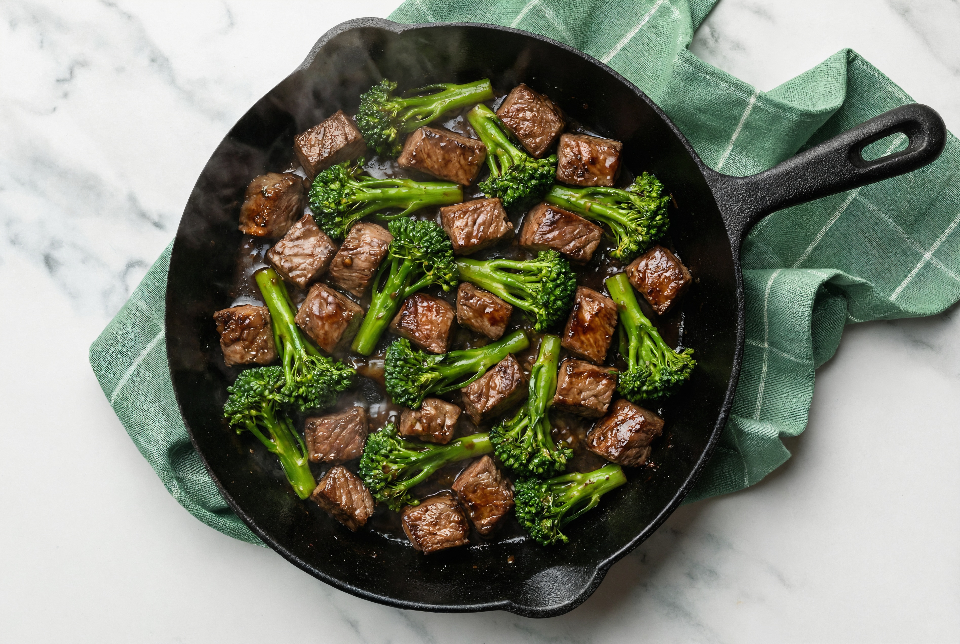 Japanese BBQ Beef Filet Stir-Fry with Baby Broccoli