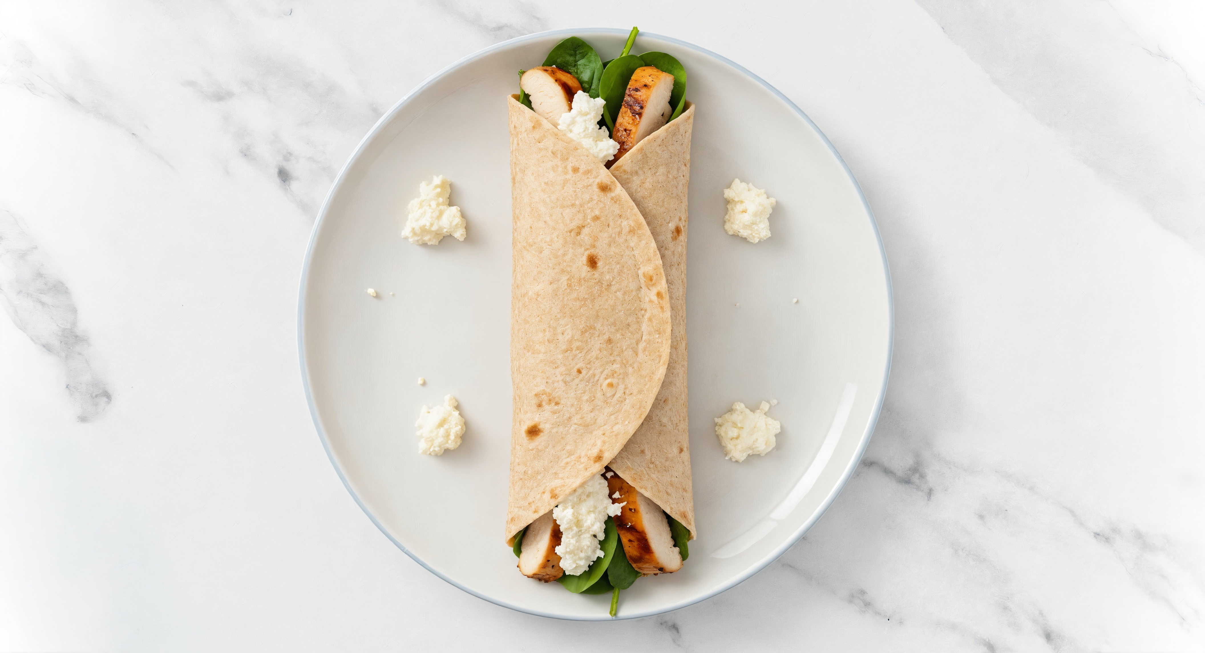  Grilled Chicken + "Ricotta" Wrap with Baby Spinach
