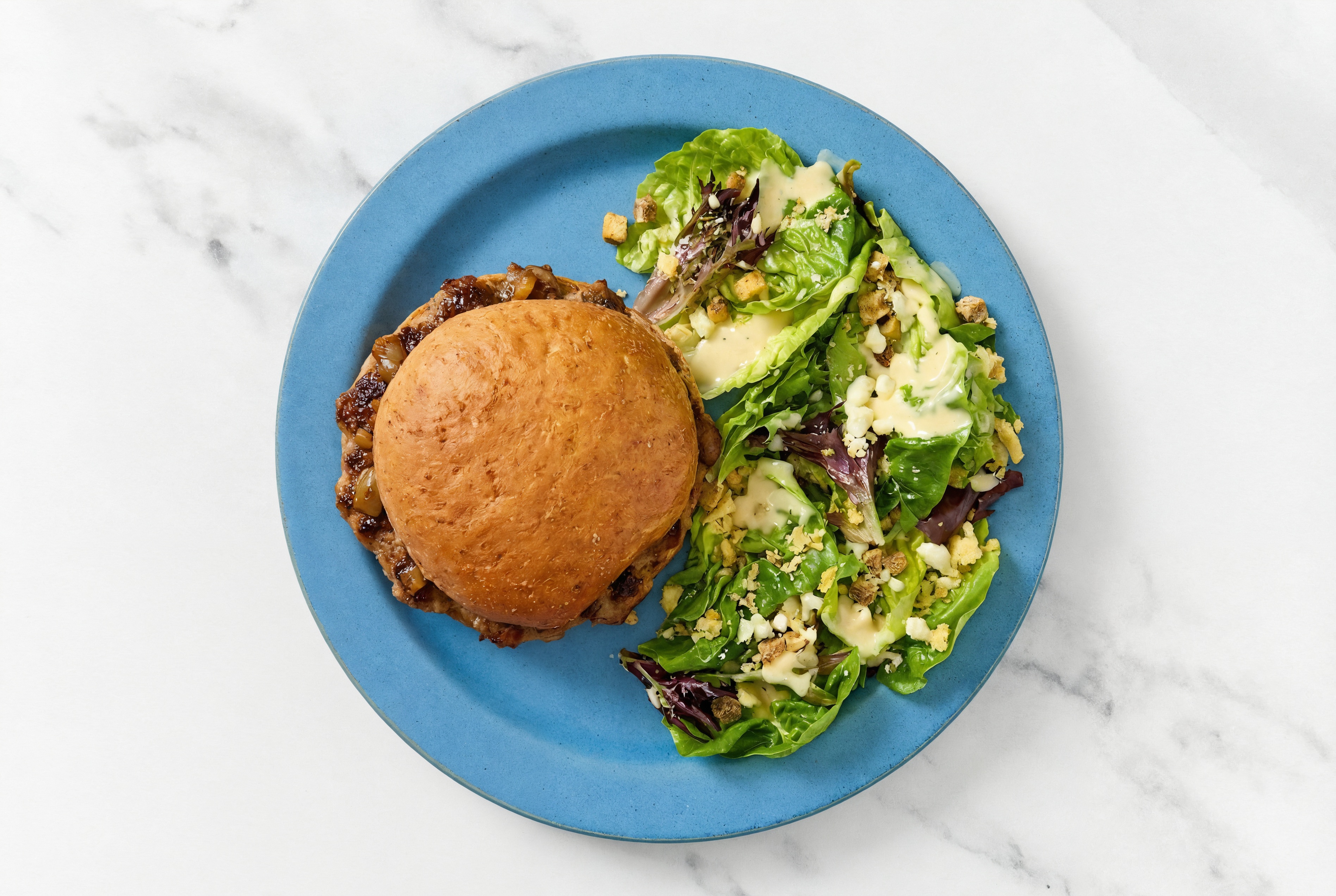 Brisket Burger with Little Gem Salad