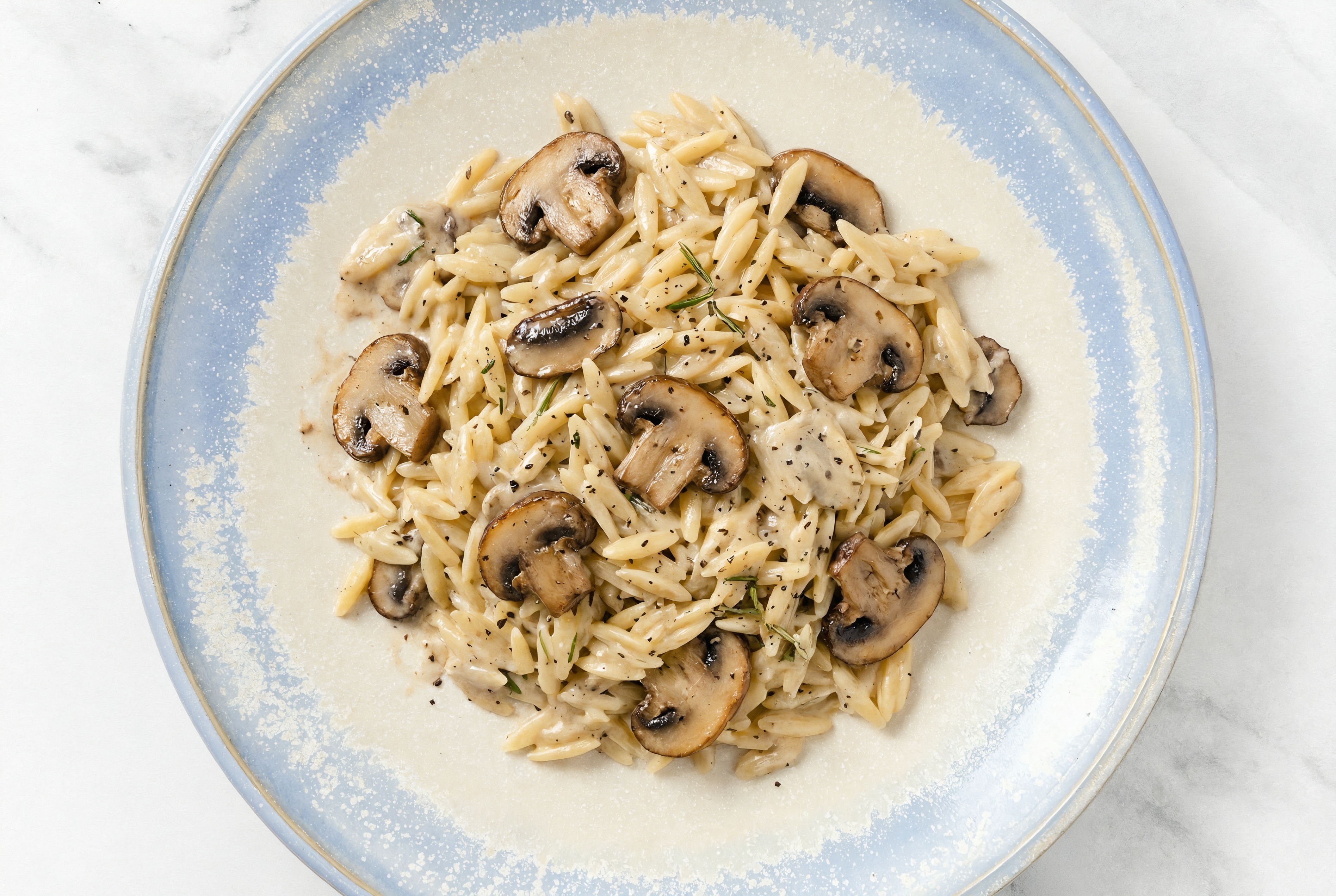 Creamy Rosemary Truffle Sauce Mushroom Orzo