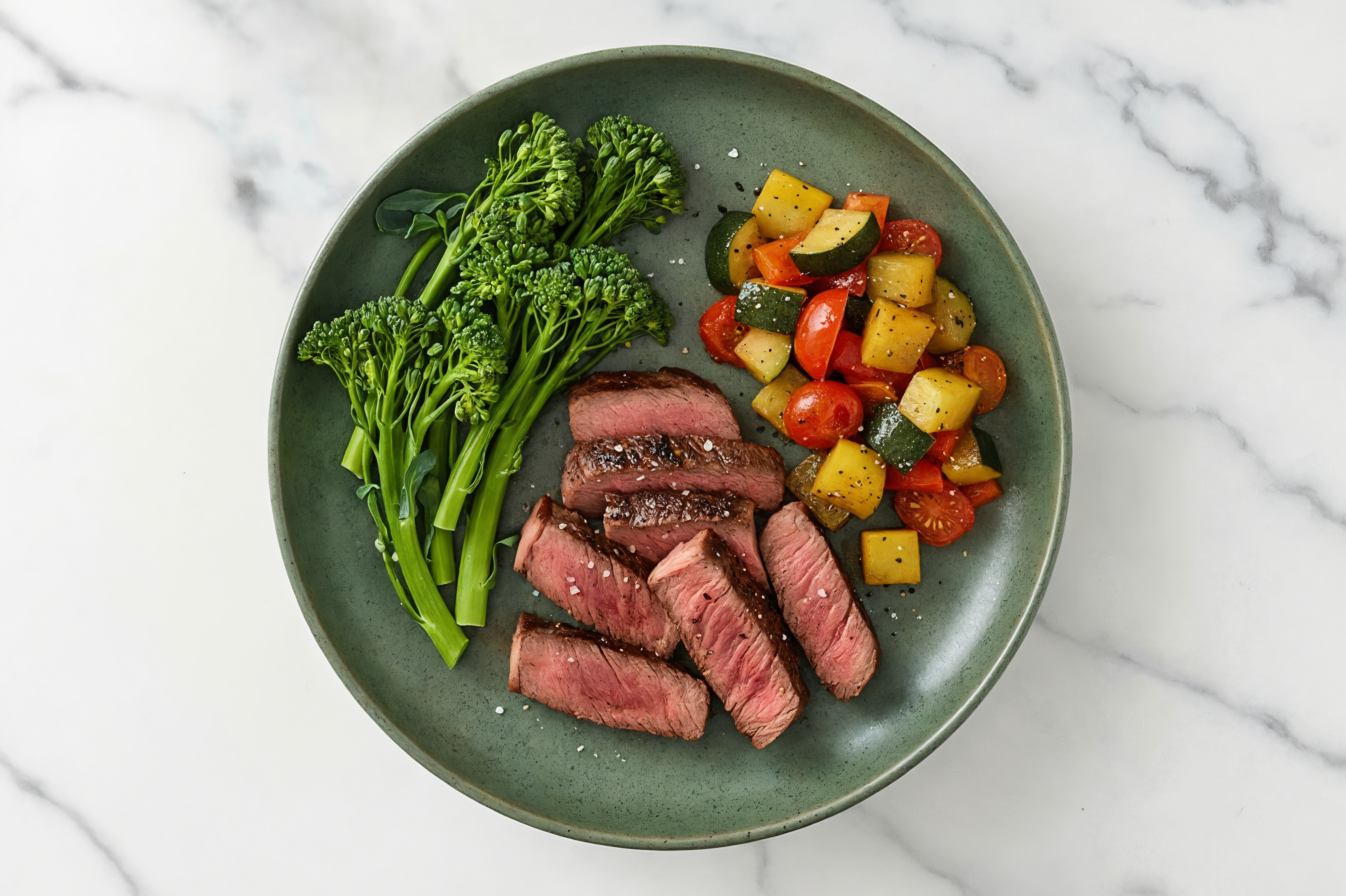 Seared Sirloin with Sautéed Summer Veggies
