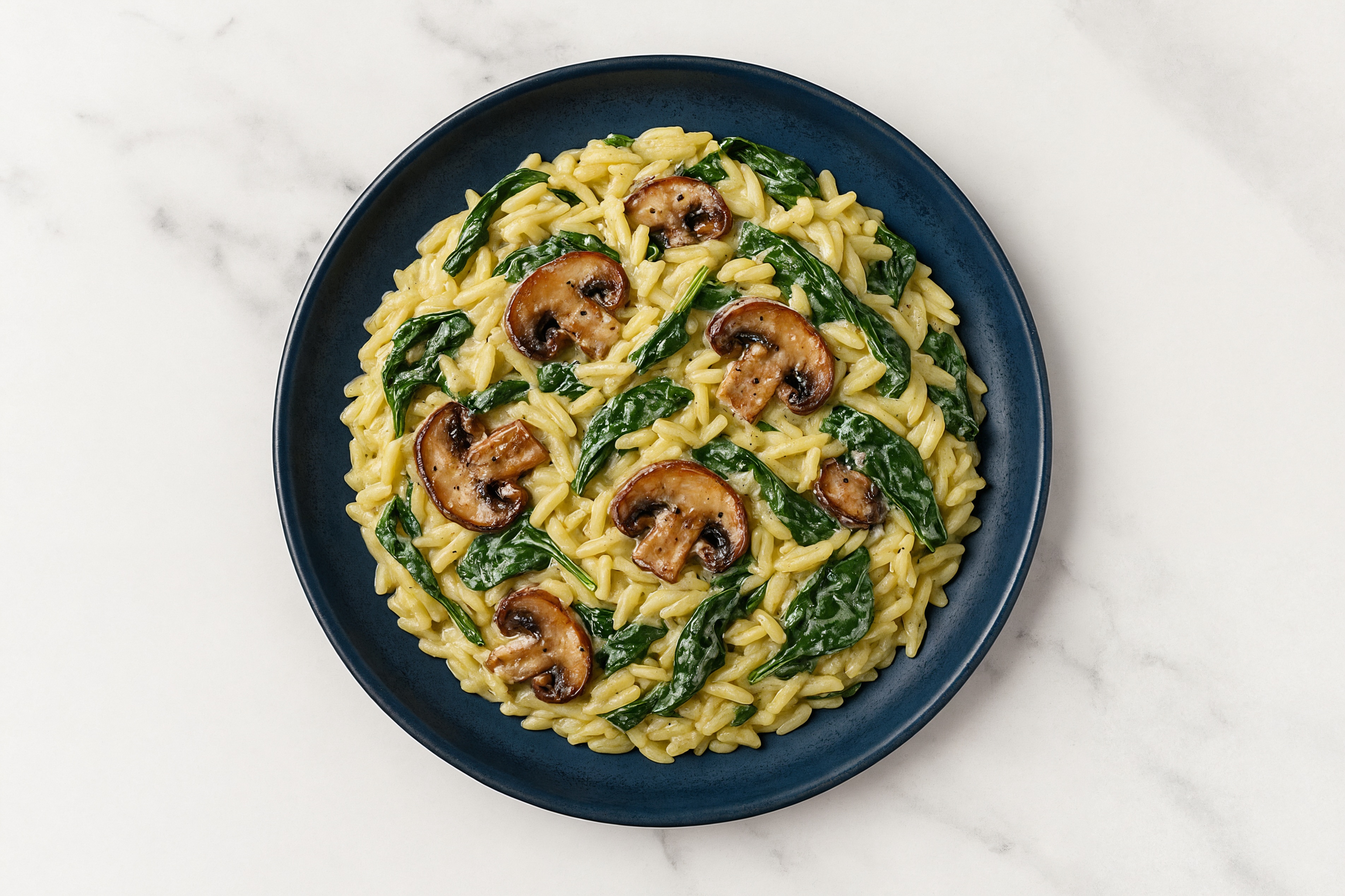 Spinach + Mushroom Orzo Herb Cream