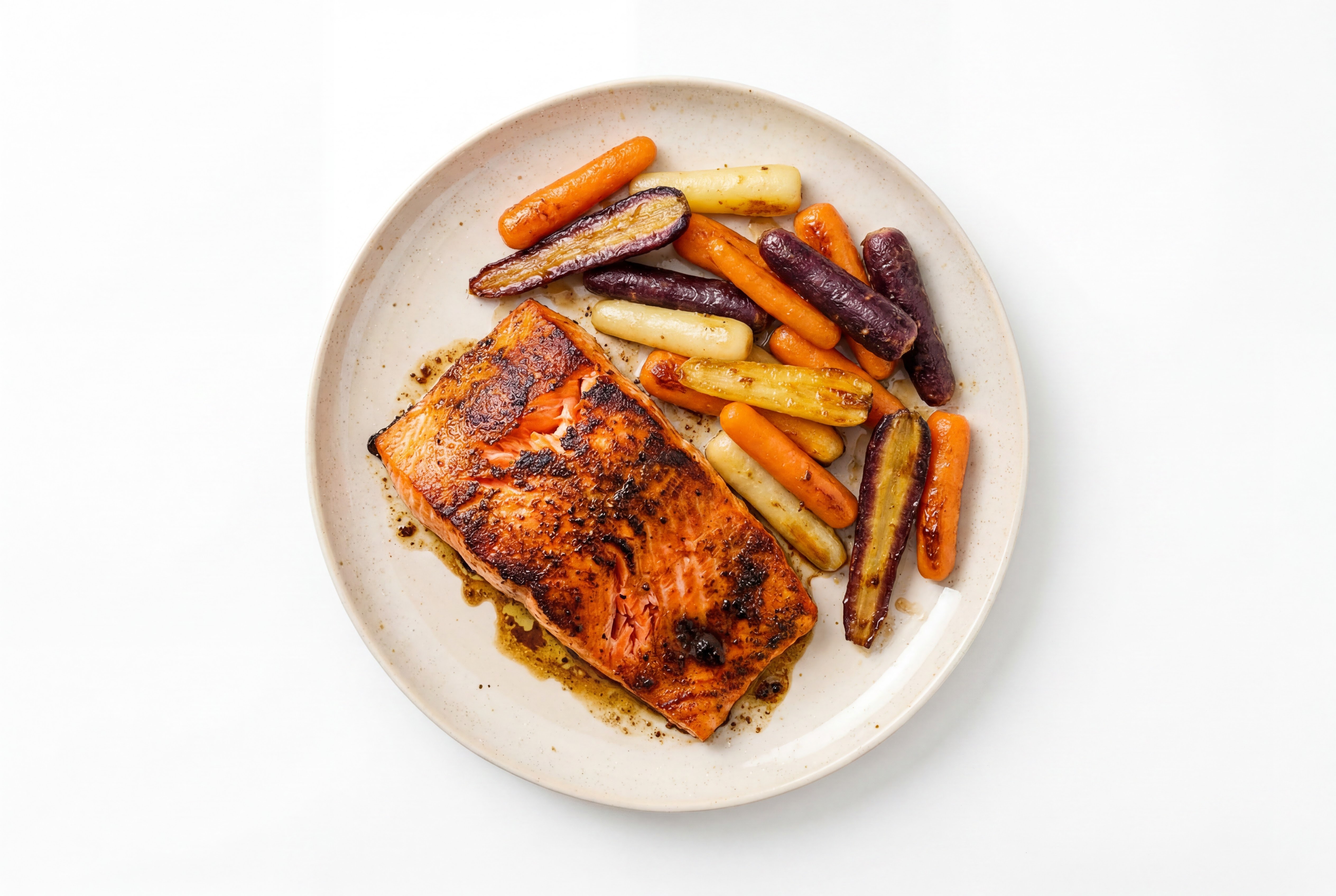 Blackened Sockeye Salmon + Maple Glazed Carrots