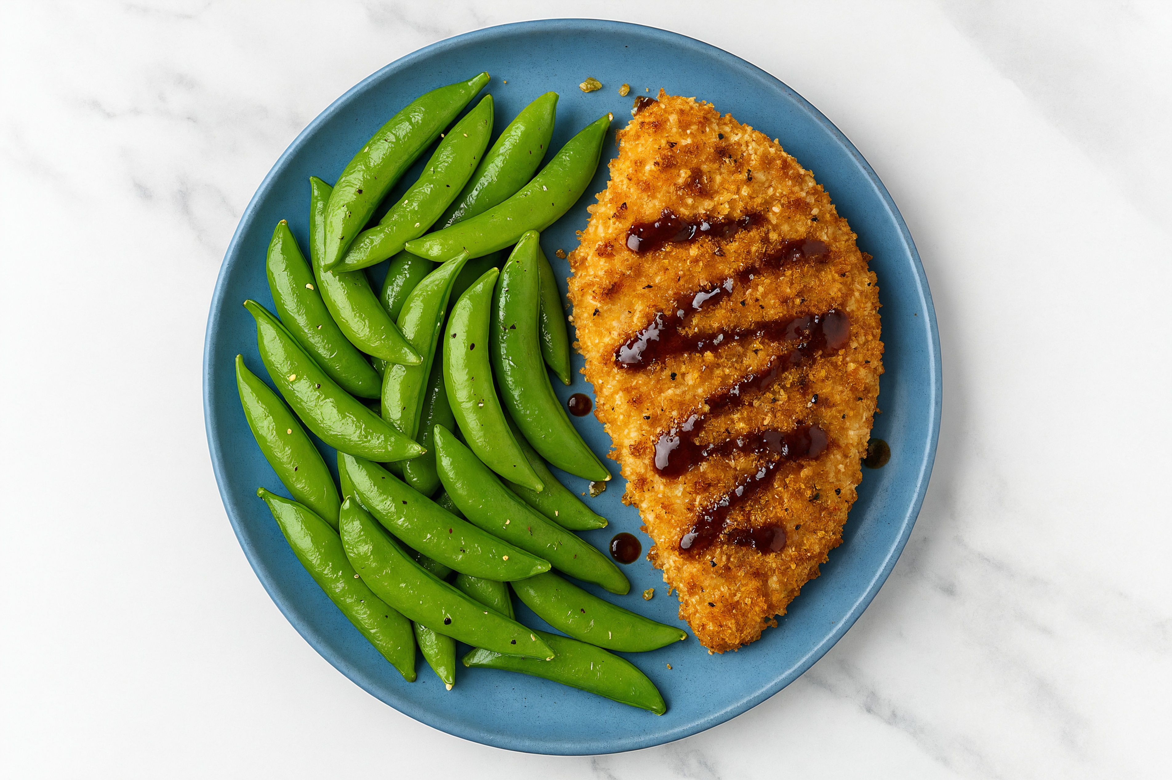 Crispy Balsamic Chicken + Sugar Snaps